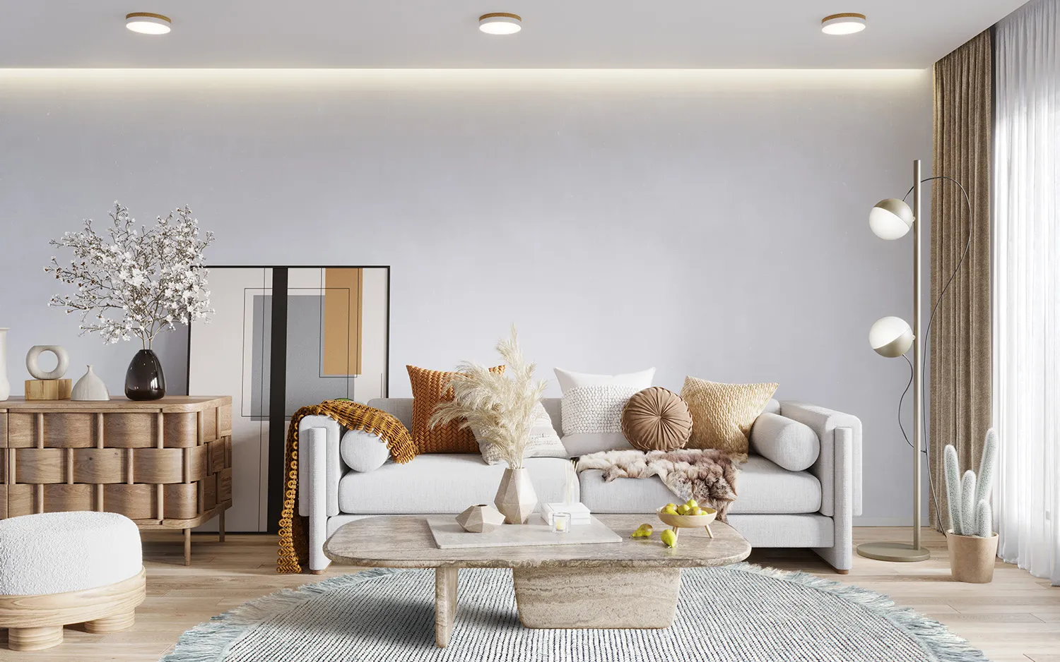 Tapete redondo - Pike (azul)