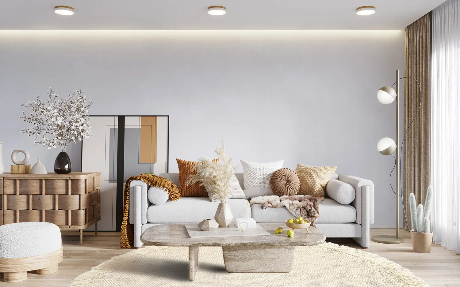 Tapete redondo - Pike (cream)