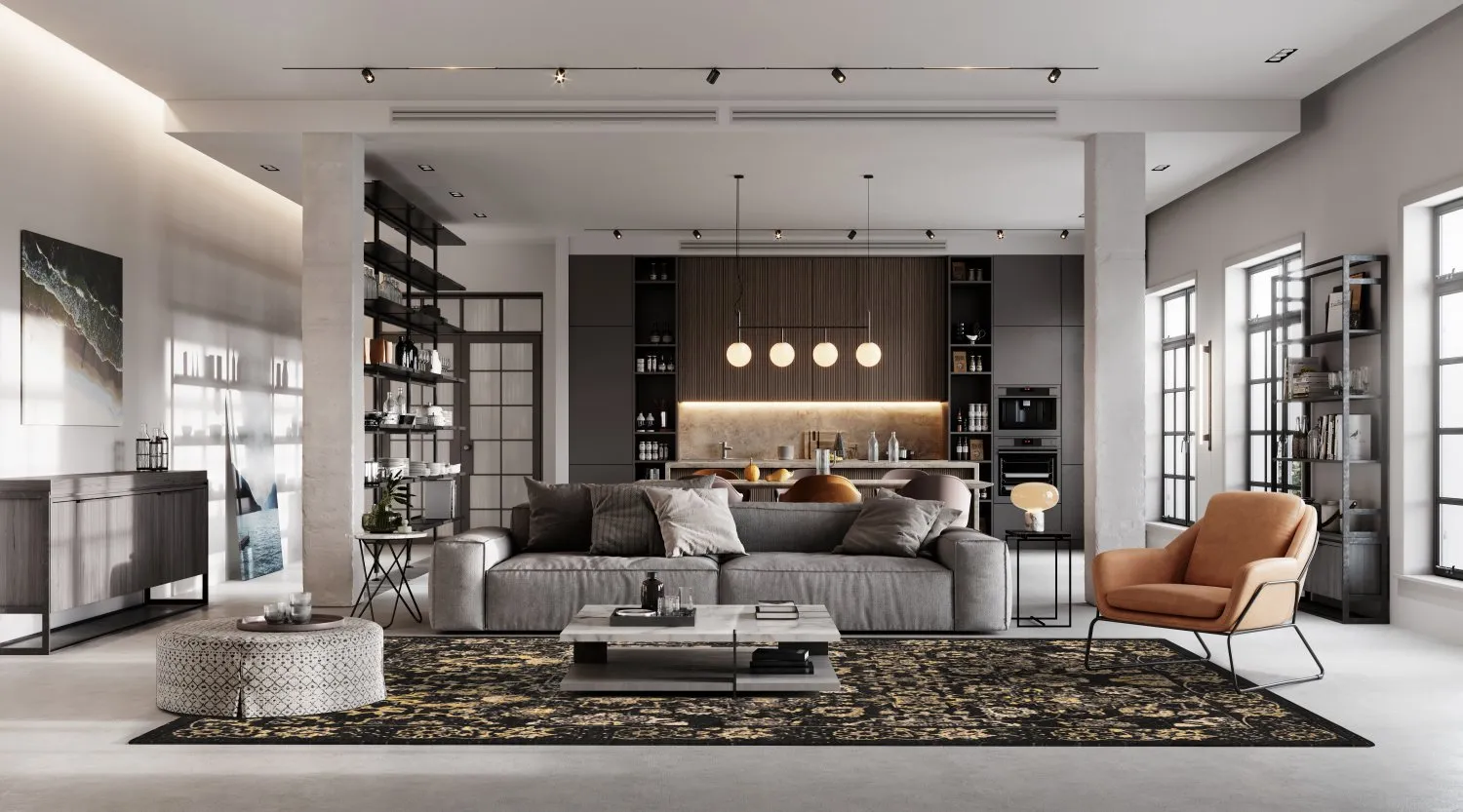 Tapete Wilton - Fernana (preto/dourado)