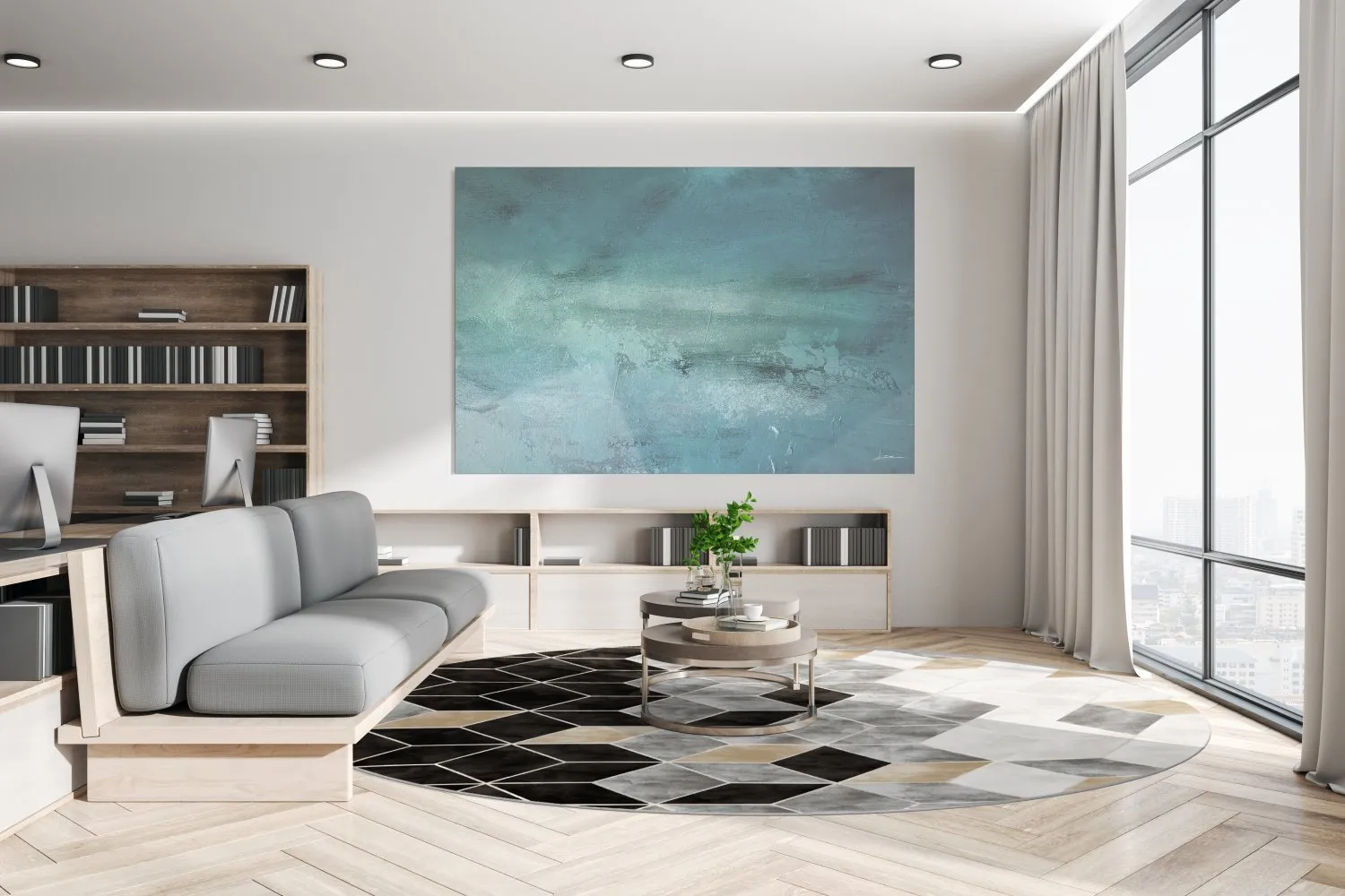 Tapete redondo - Brigooda (cinza)