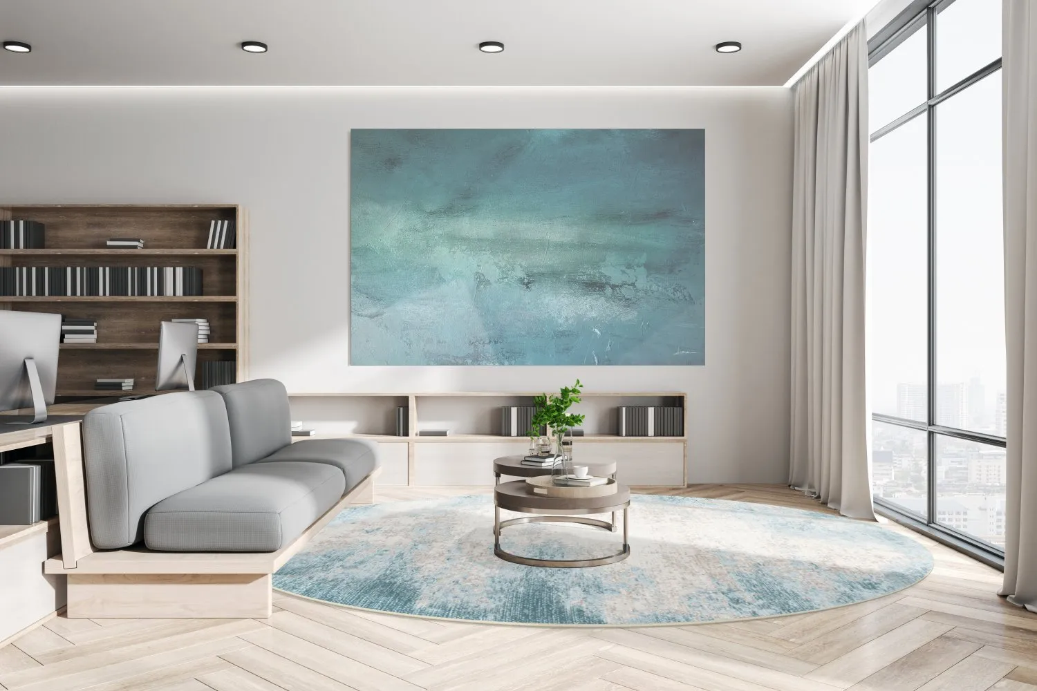 Tapete redondo - Zarzi (azul)