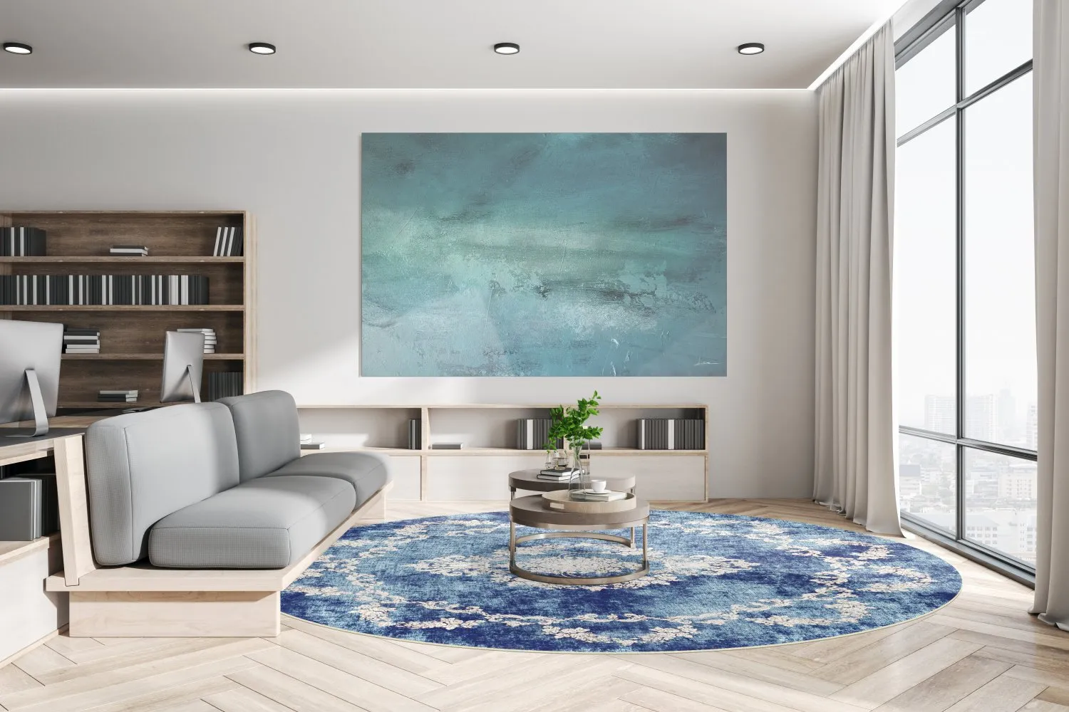 Tapete redondo - Taknis (azul)