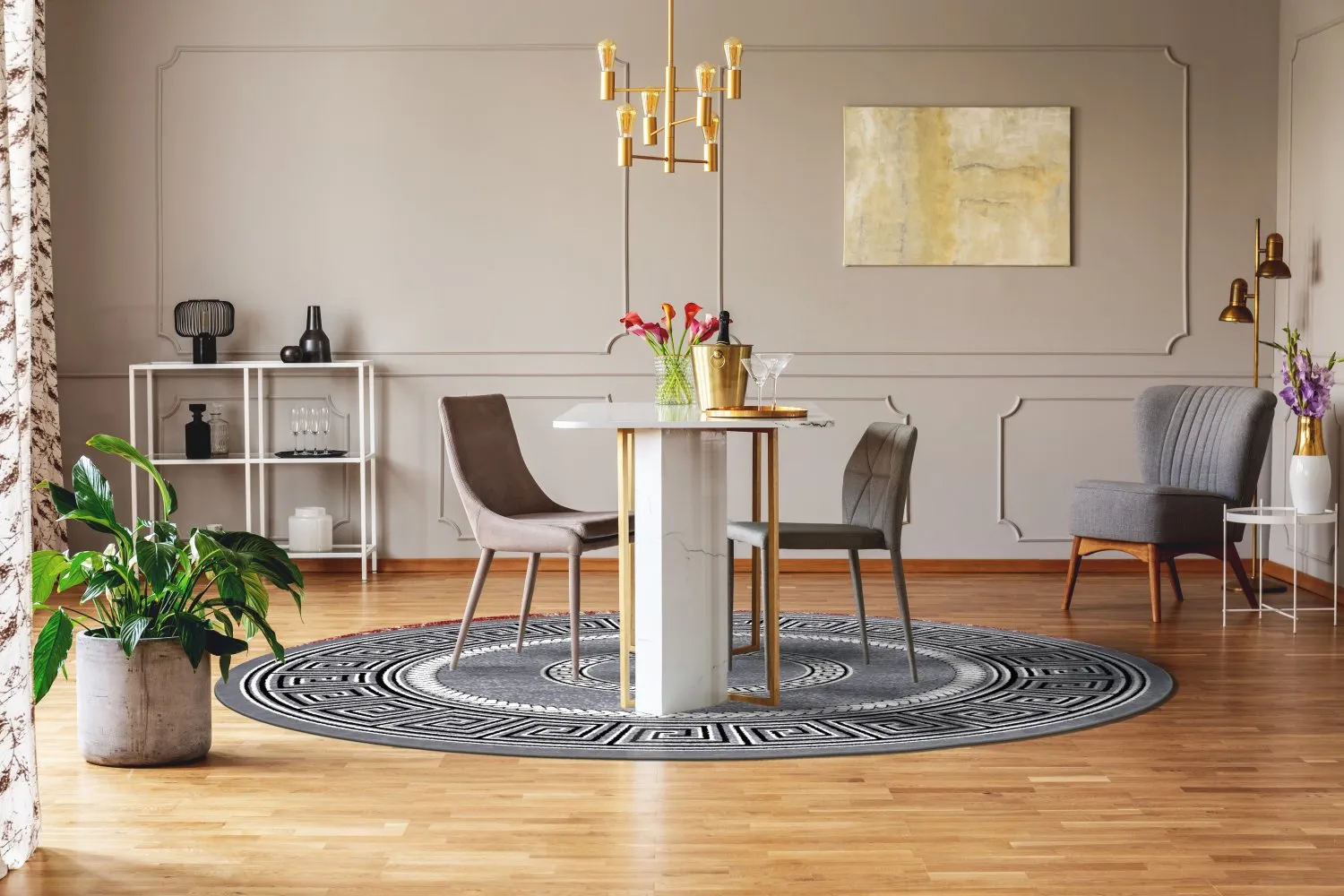 Tapete redondo - Ankara Versace (cinza)