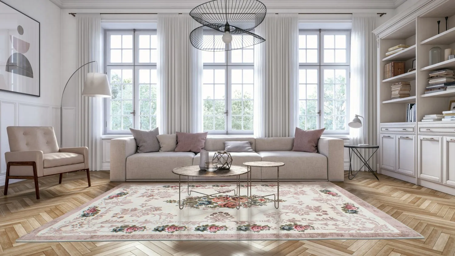 Tapete Wilton - Delpha (bege/multicolorido)