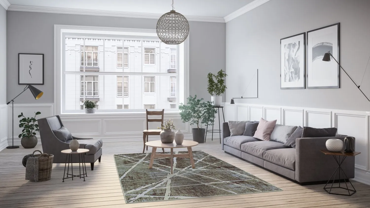 Tapete Wilton - Lagos (cinza)