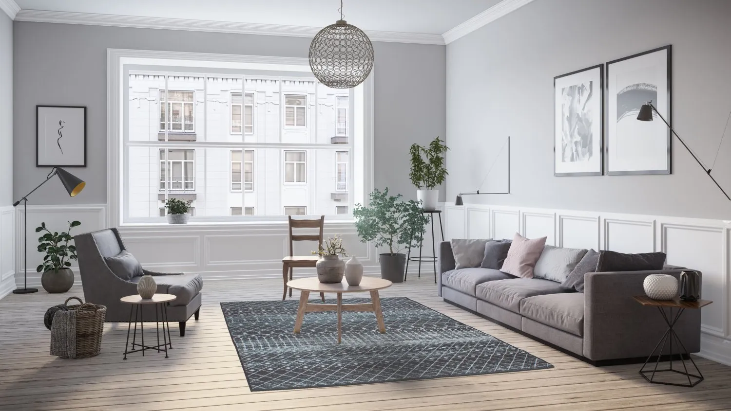 Tapete Wilton - Stella (preto/branco)