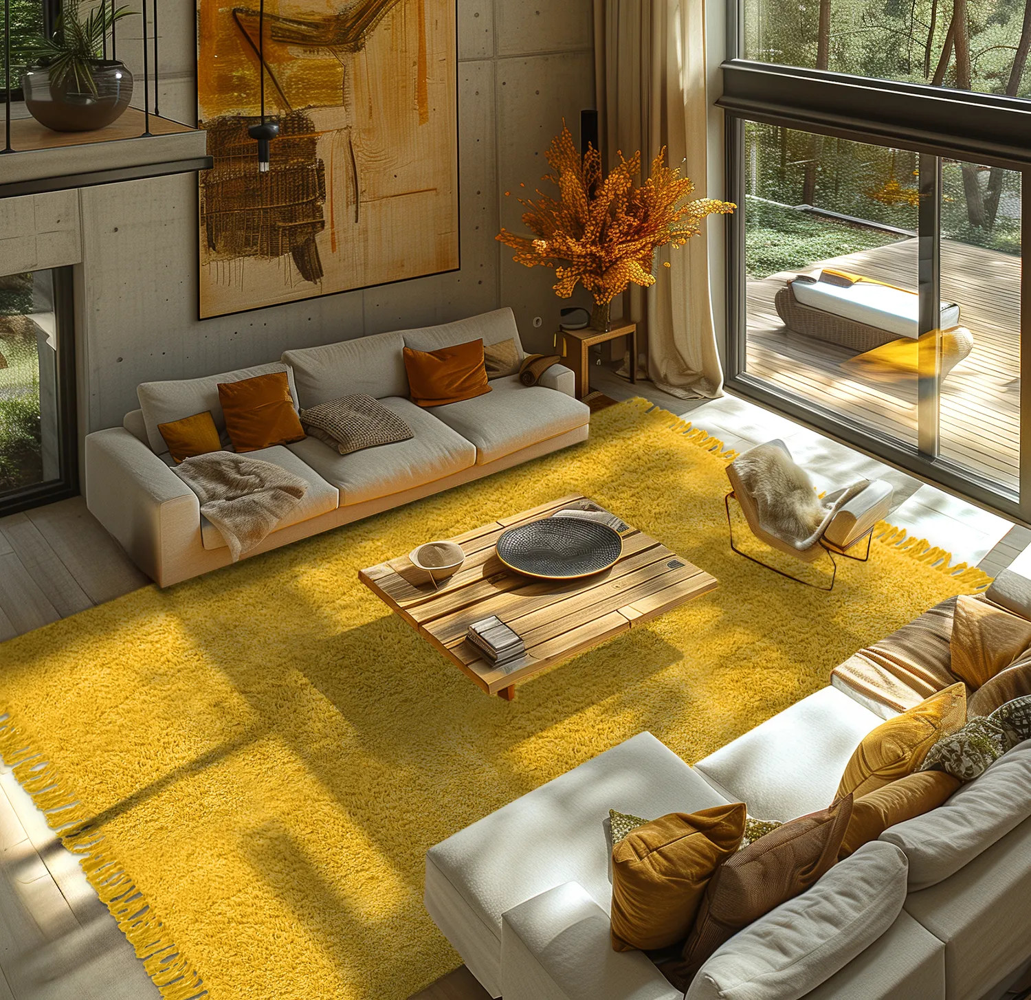 Tapetes felpudos - Alba Natural Cotton Shaggy (amarelo)