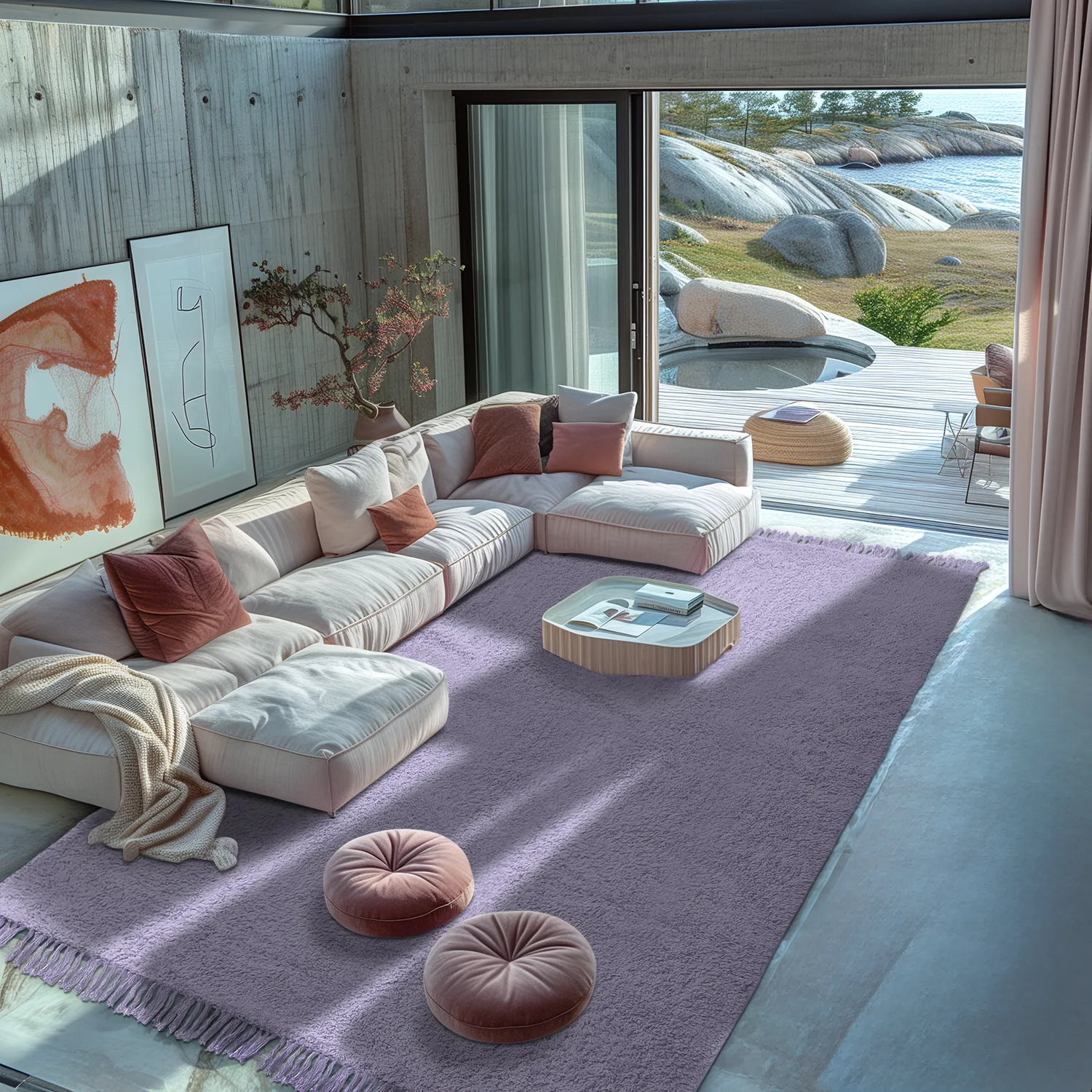 Tapetes felpudos - Alba Natural Cotton Shaggy (roxo)