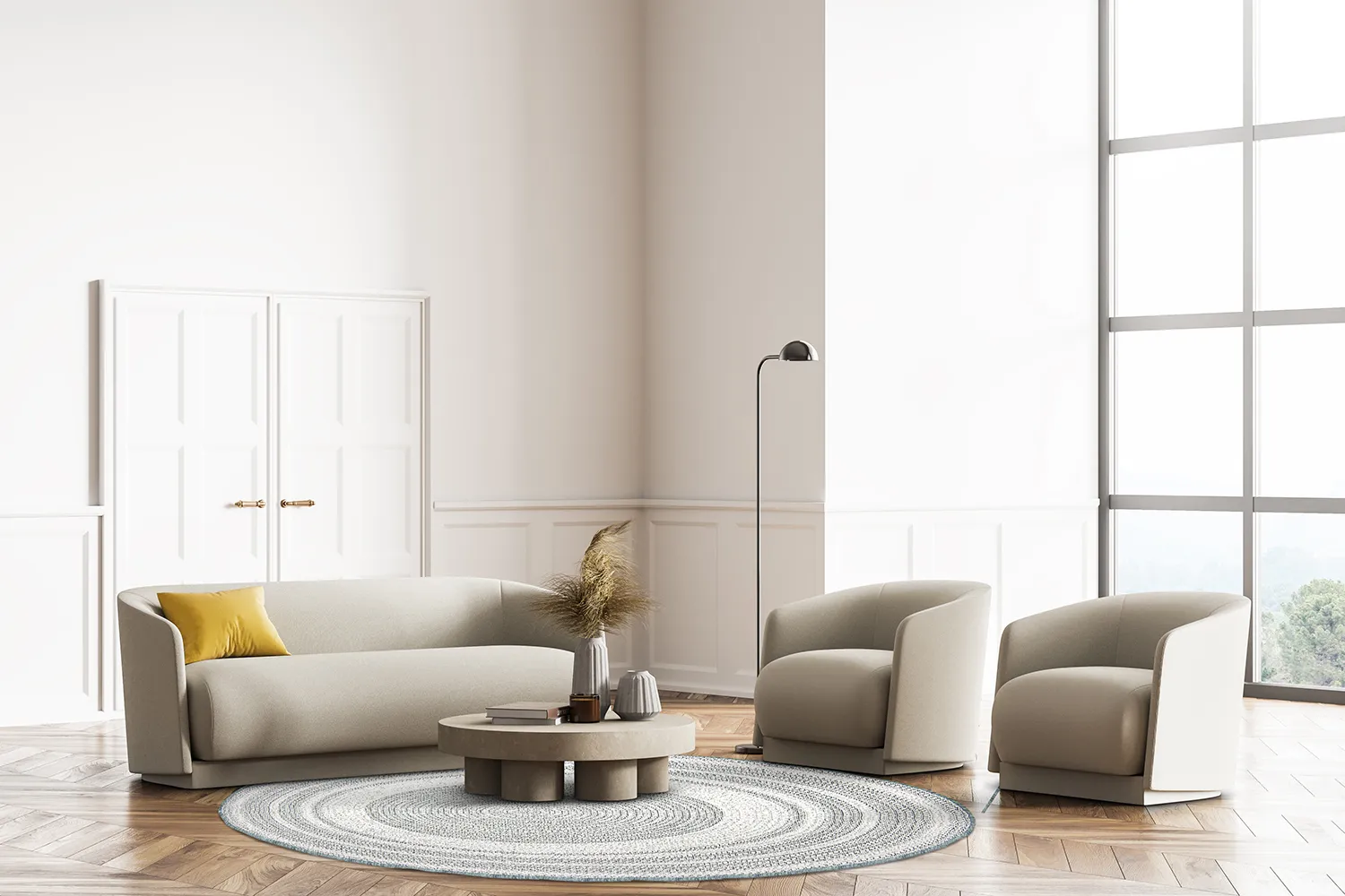 Tapete redondo - Indoor/Outdoor Angus (verde)