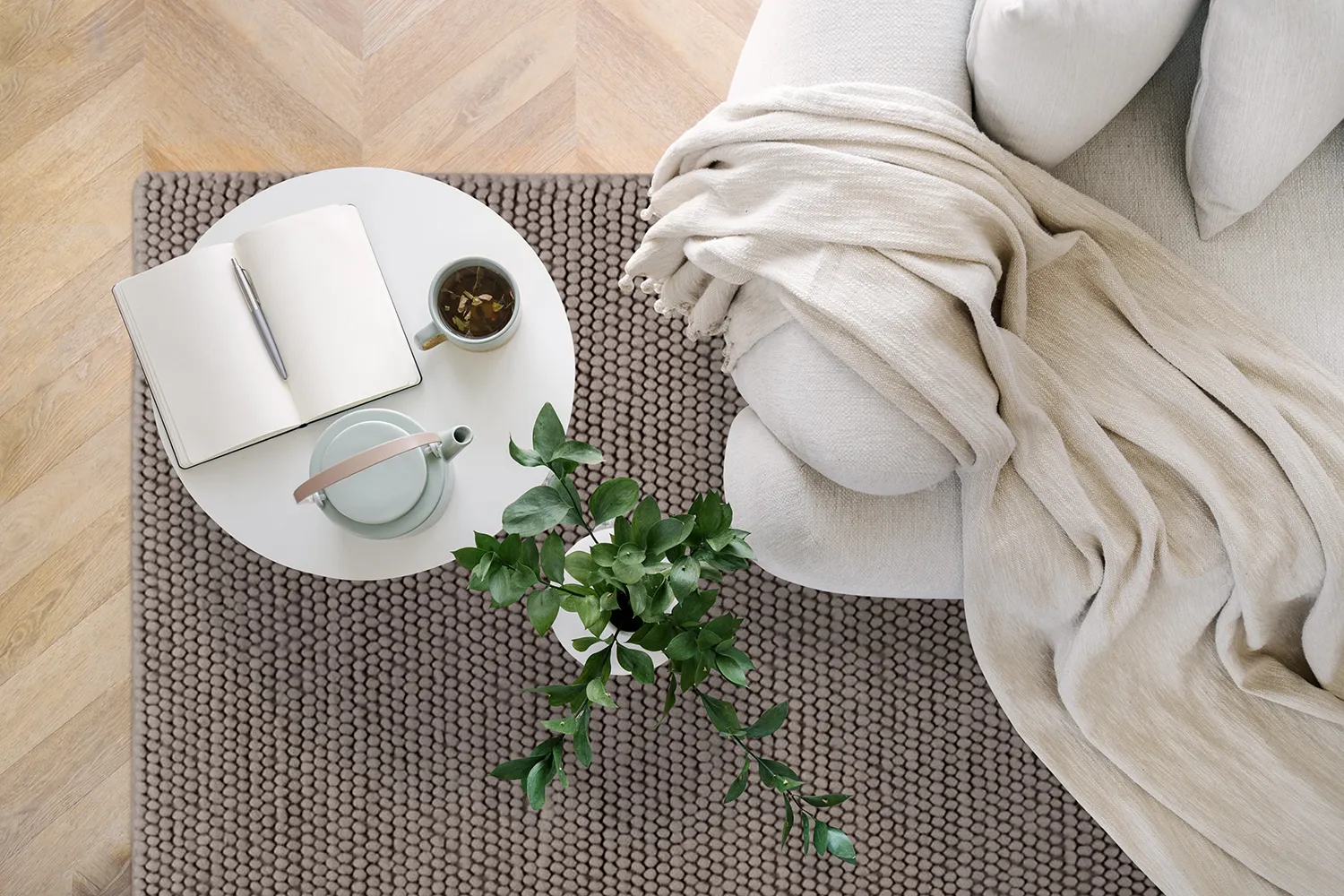 Tapete de lã - Avafors Wool Bubble (marrom)