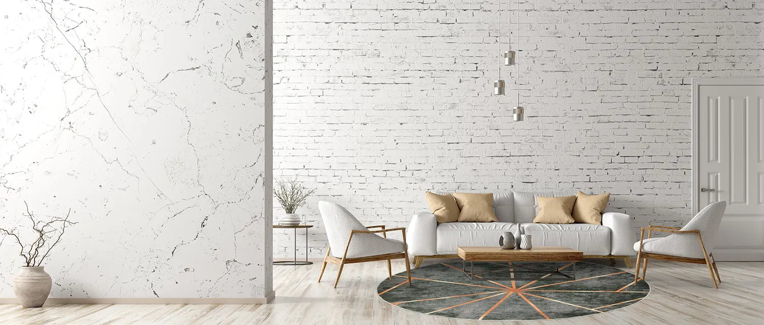 Tapete redondo - Bellizzi (verde/laranja)