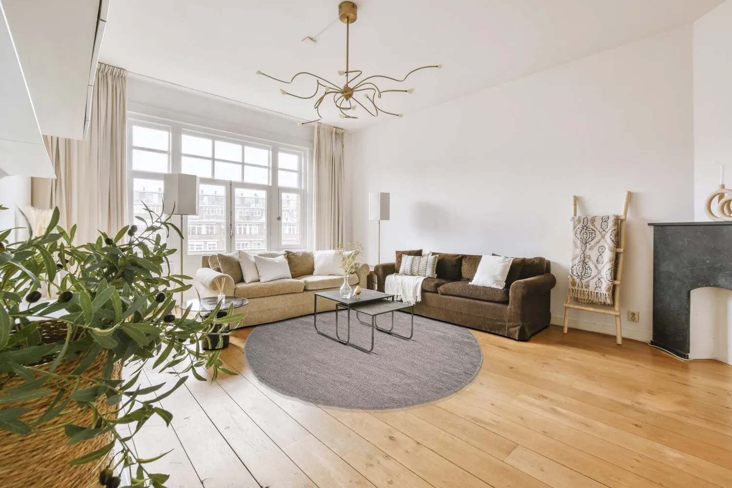 Tapete redondo - Bibury (cinza claro)