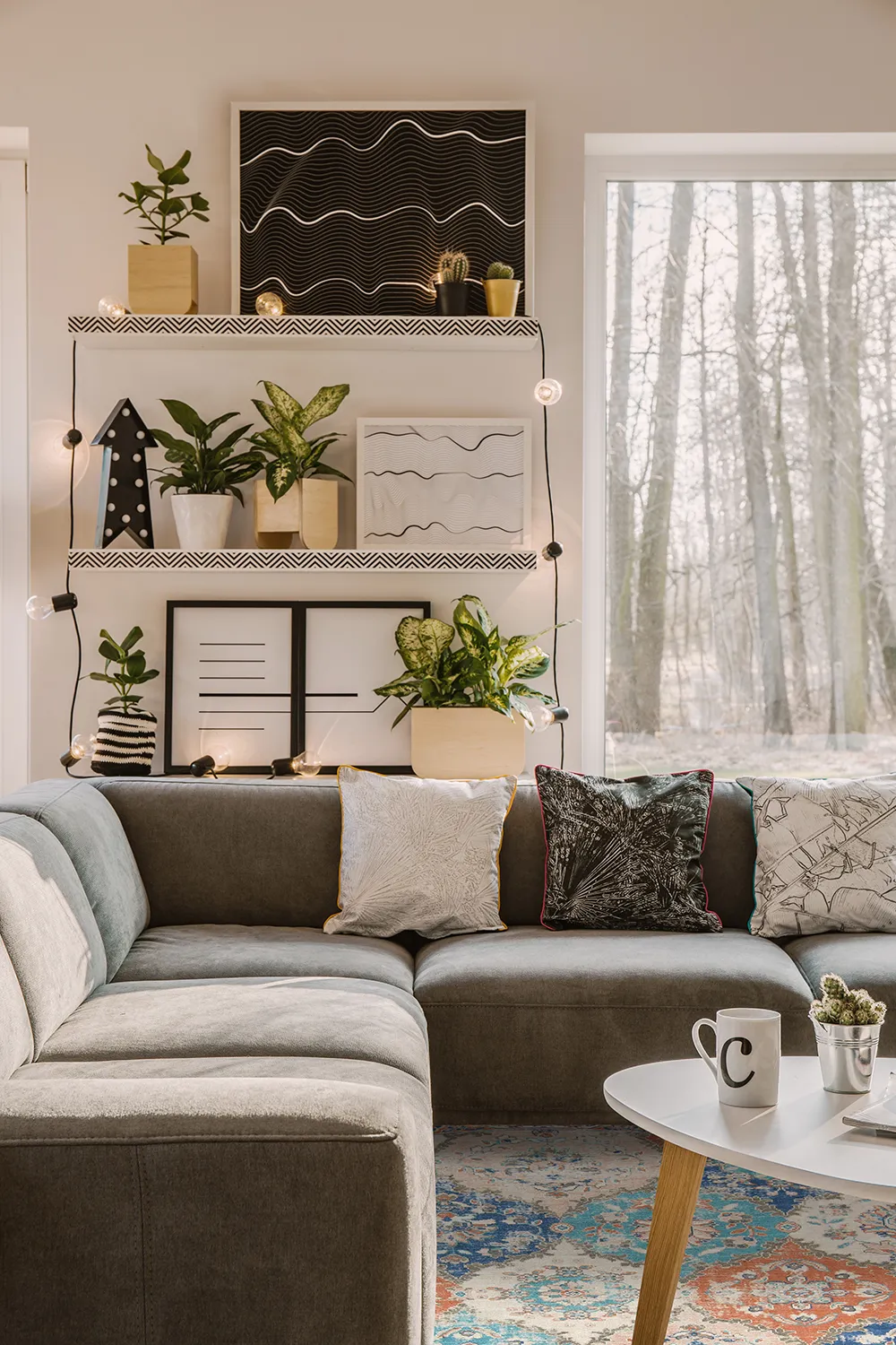 Tapete redondo - Bohemia (rosa/azul)