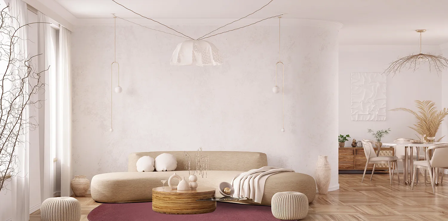 Rund bomullsmatta - Billie (vinröd)