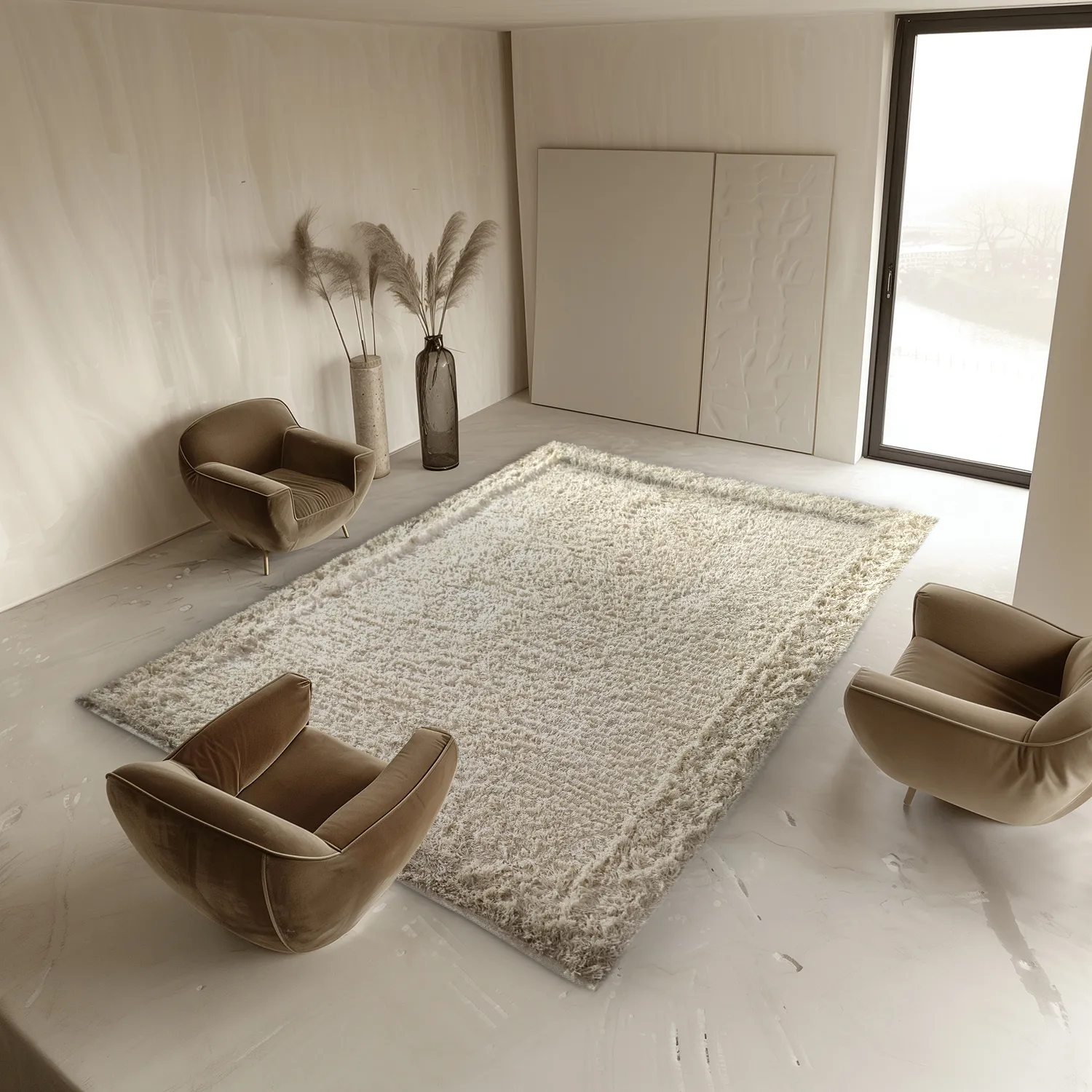 Tapetes felpudos - Bonnie Natural Cotton Shaggy (natureza)