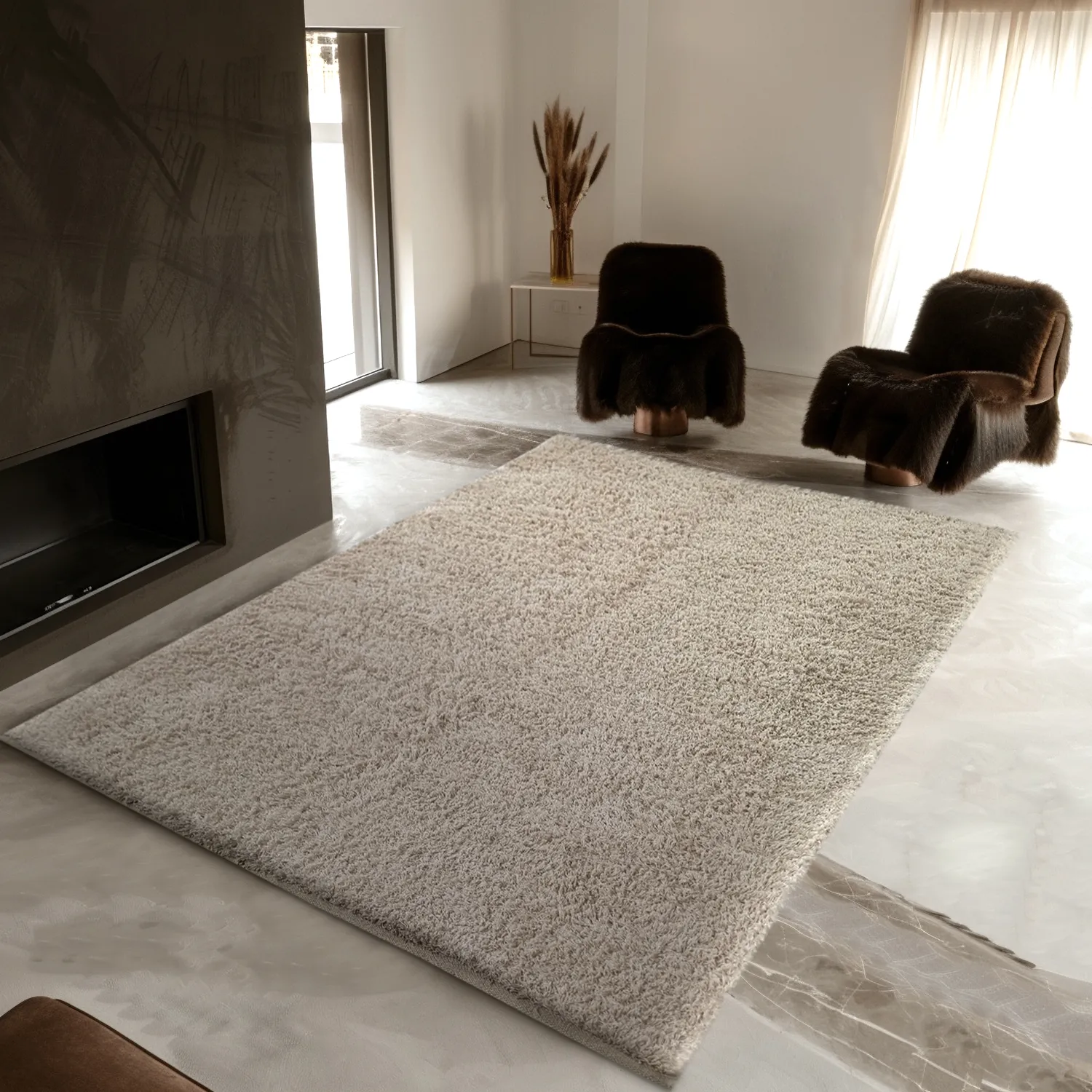 Tapetes felpudos - Enya Natural Cotton Shaggy (natureza)