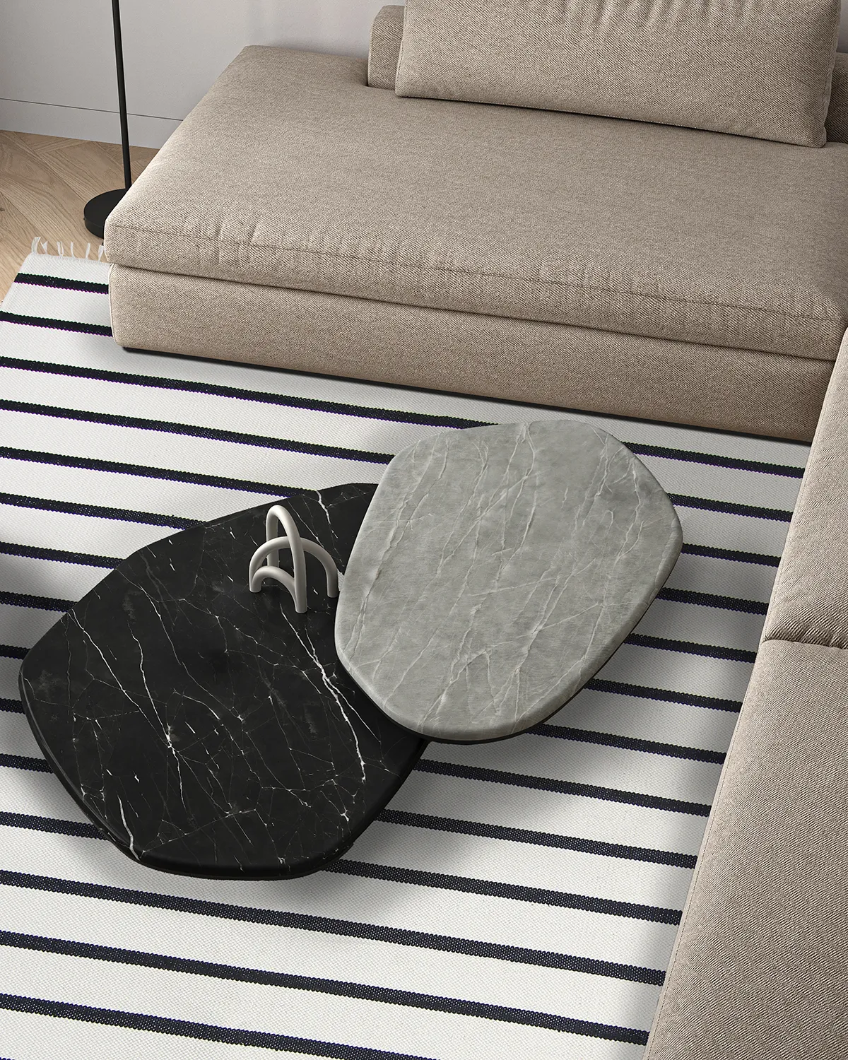 Bomullsmatta - Helle (offwhite/svart)