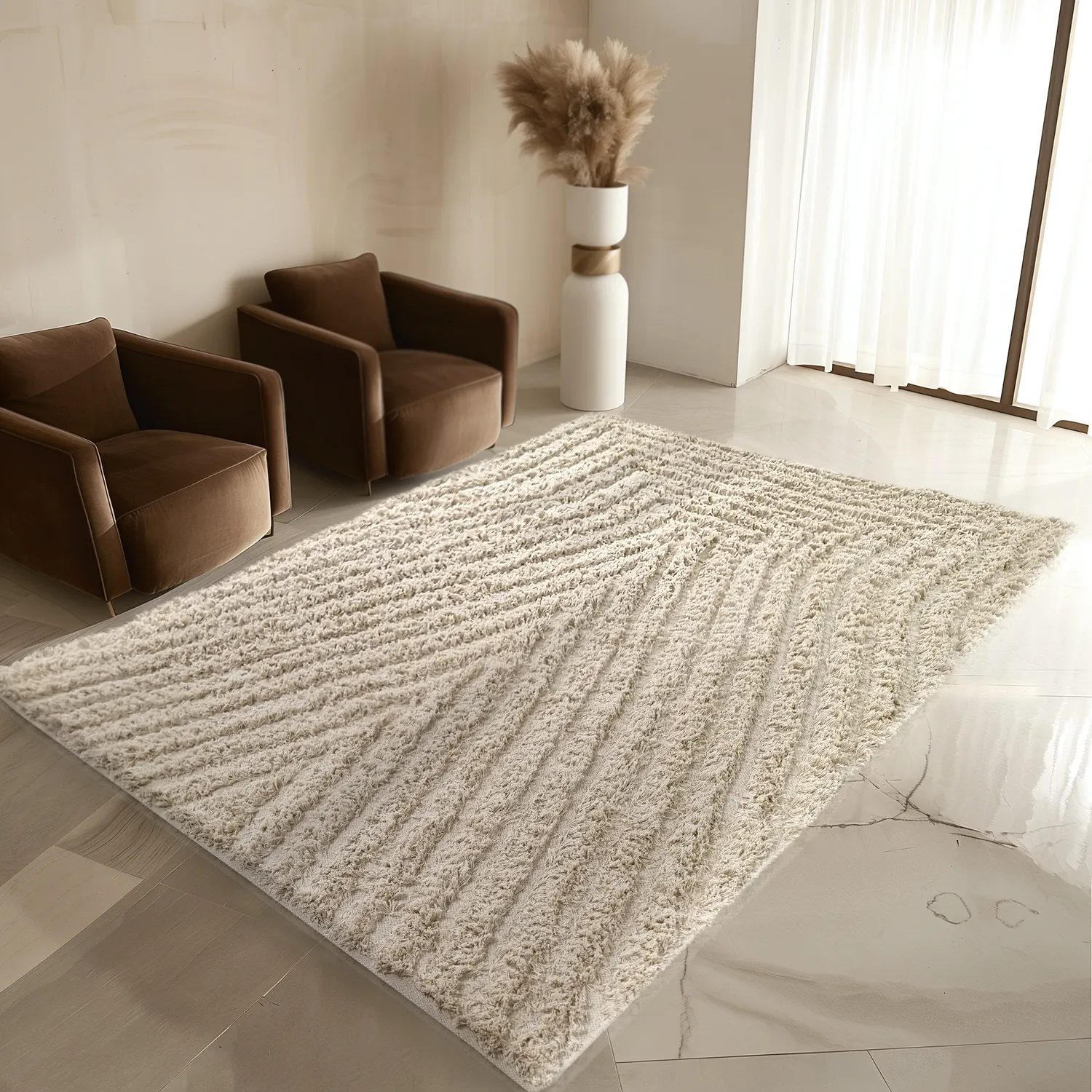 Tapetes felpudos - Kendra Natural Cotton Shaggy (natureza)