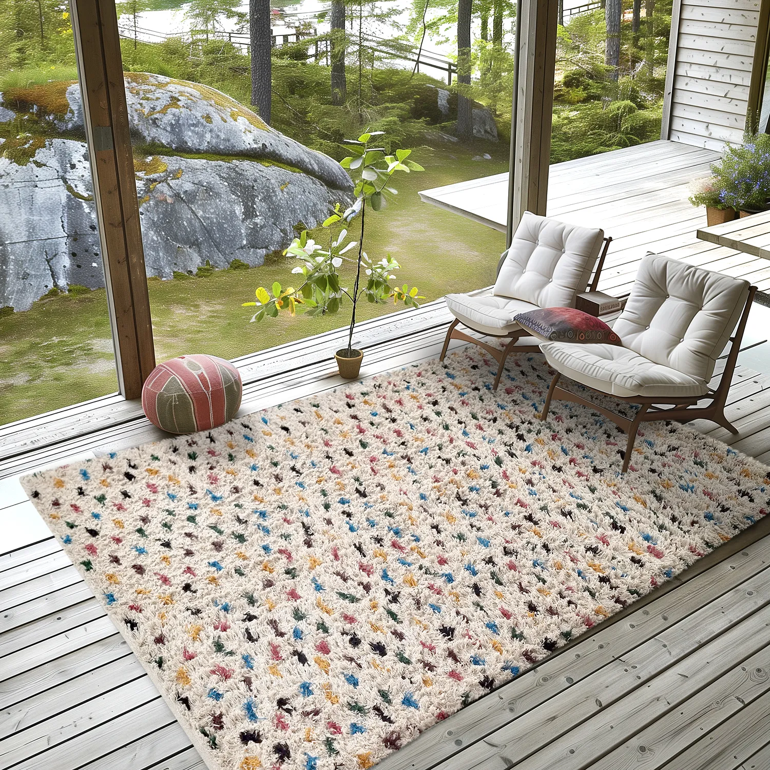 Tapetes felpudos - Litton Natural Cotton Shaggy (bege/multi)