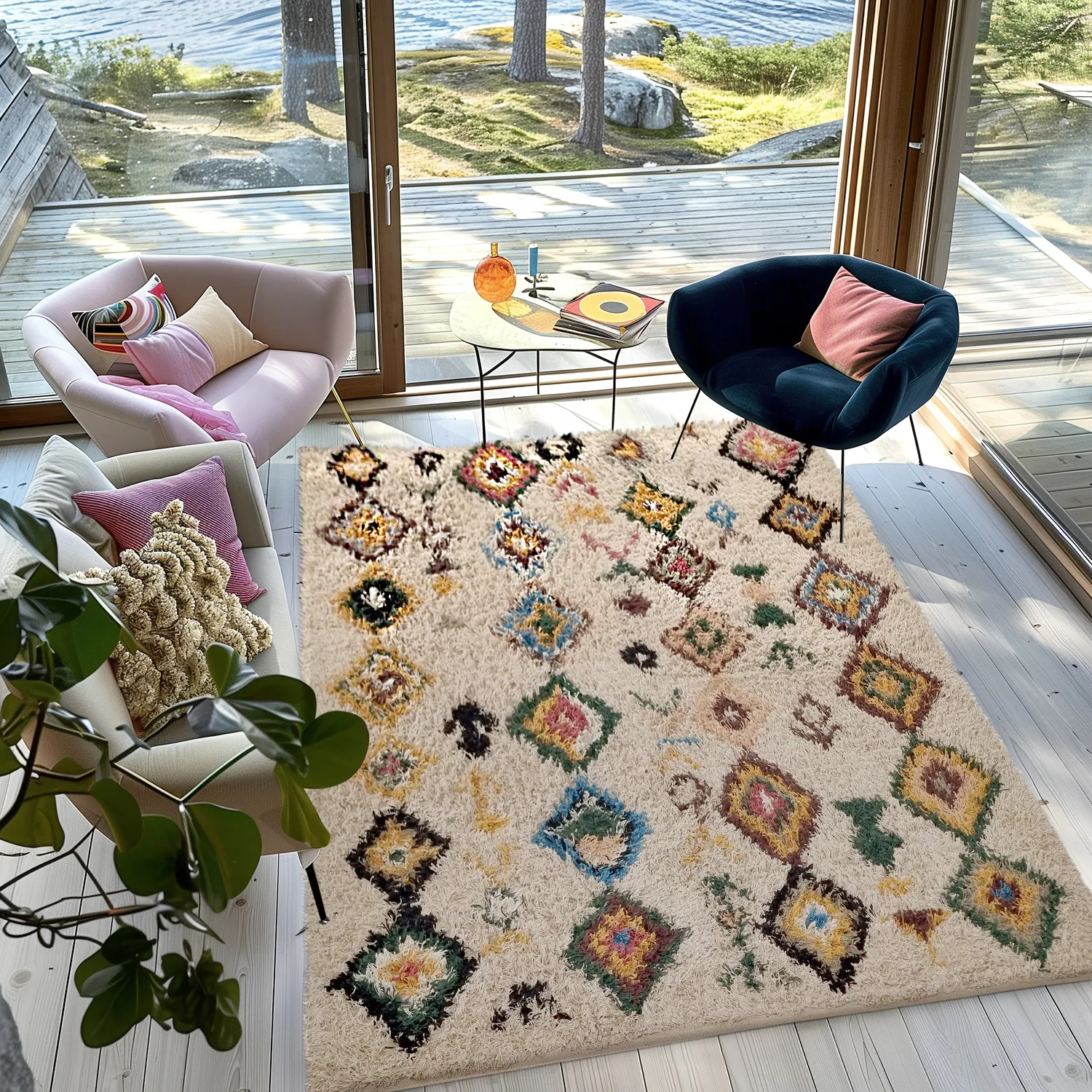 Tapetes felpudos - Siddel Natural Cotton Shaggy (bege/multi)