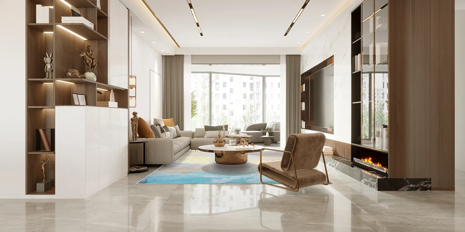 Tapete Wilton - Borgo (azul/amarelo)