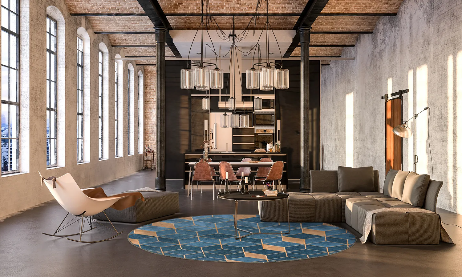 Tapete redondo - Brigooda (azul claro)