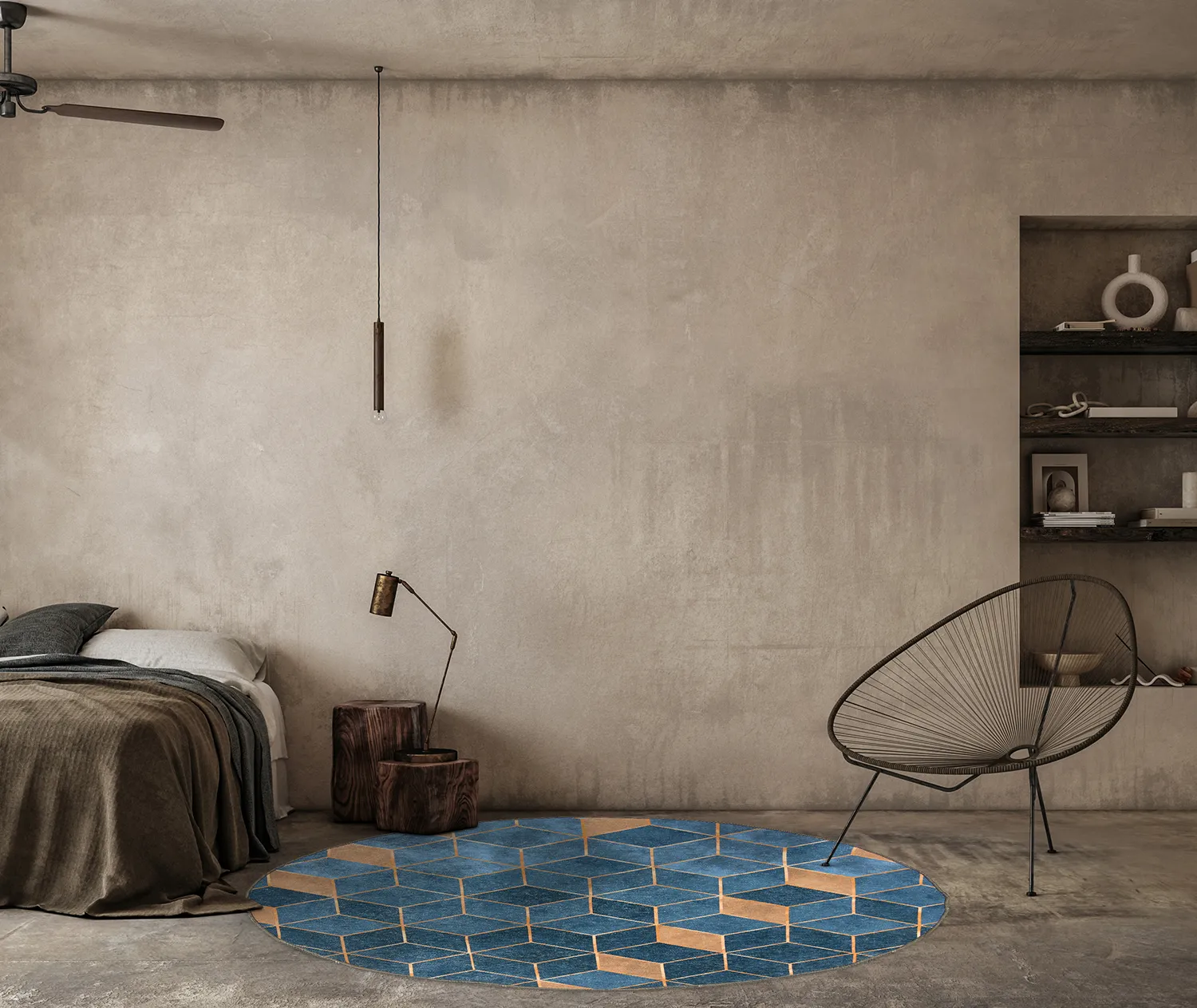 Tapete redondo - Brigooda (azul claro)