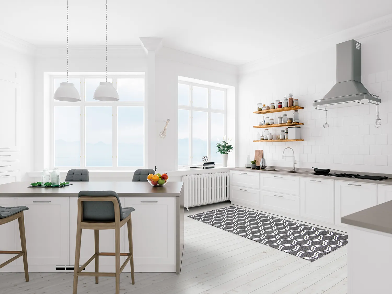 Tapetes de Plástico - Camden (preto/branco)