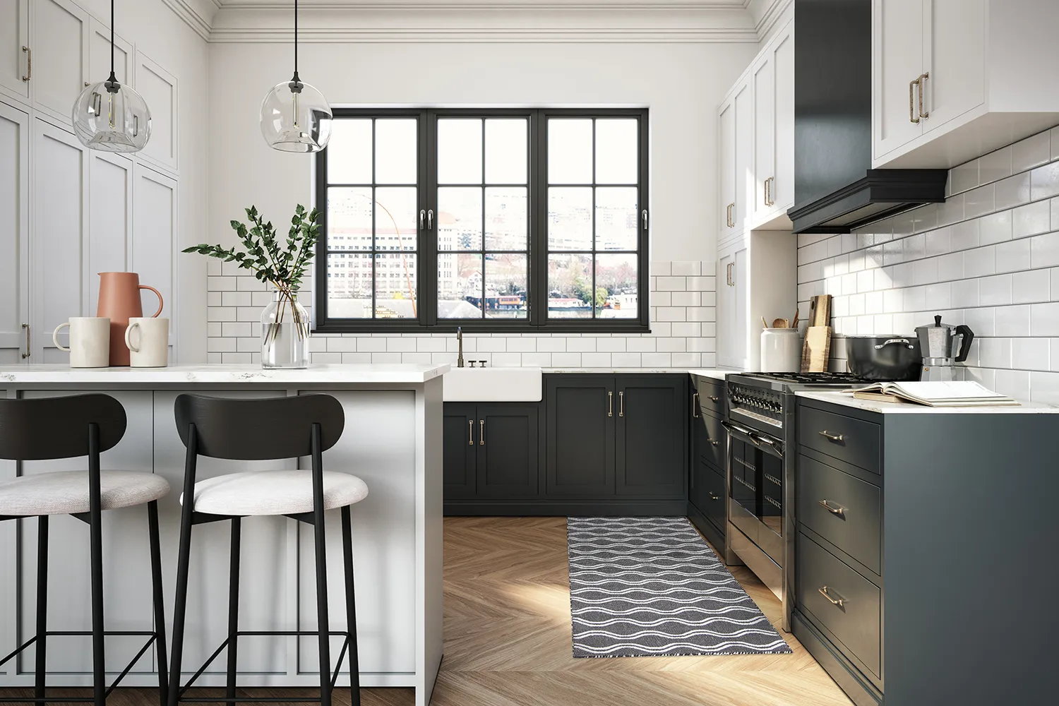 Tapetes de Plástico - Camden (preto/branco)