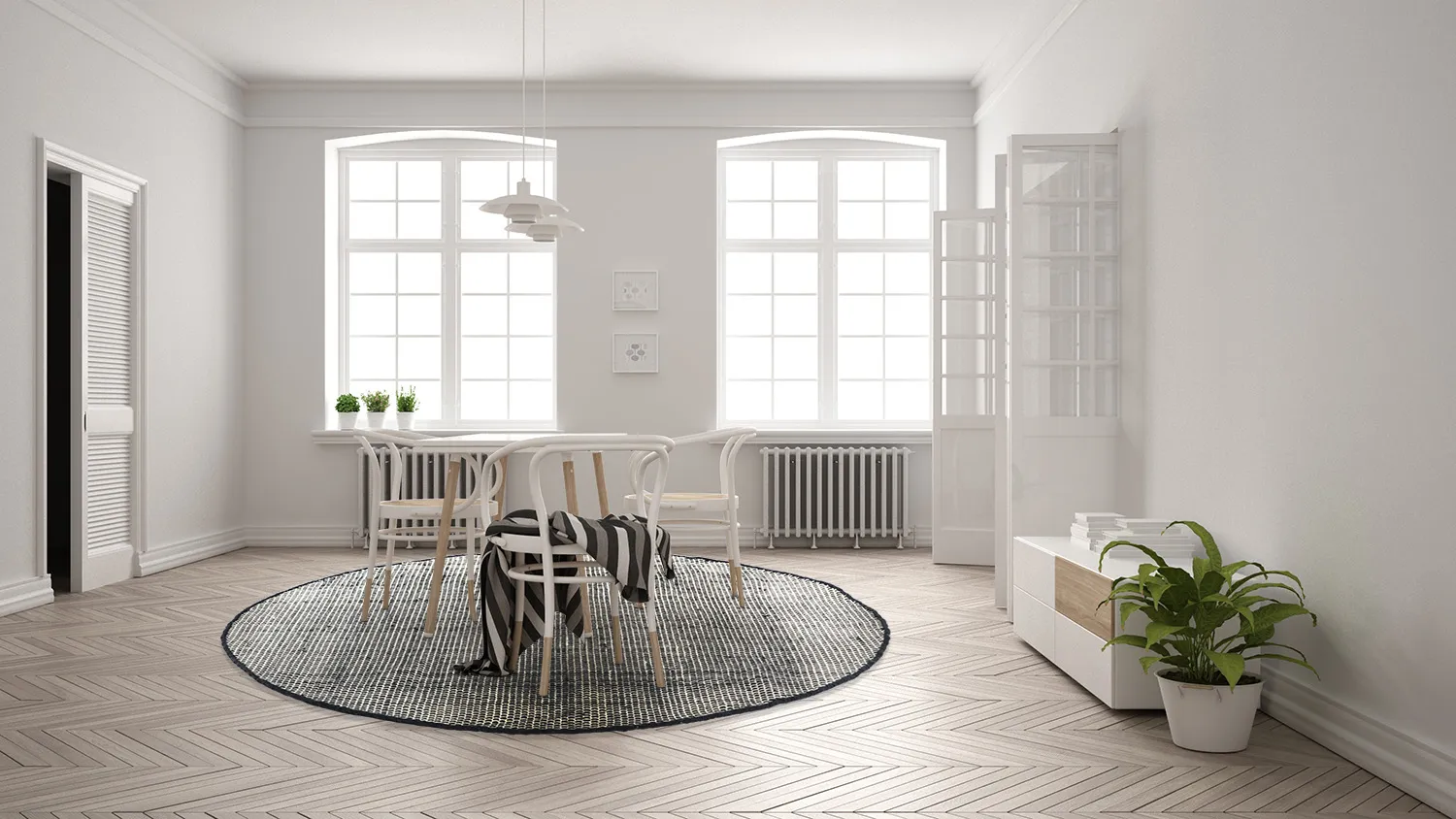 Tapete redondo - Coastal (preto/branco)