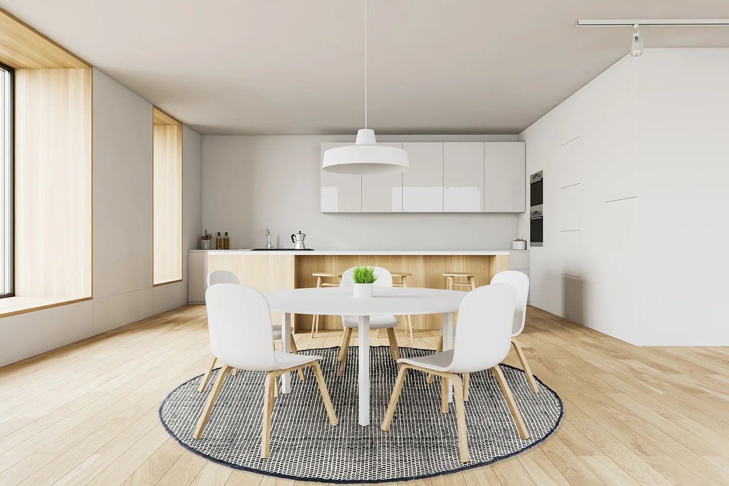 Tapete redondo - Coastal (preto/branco)