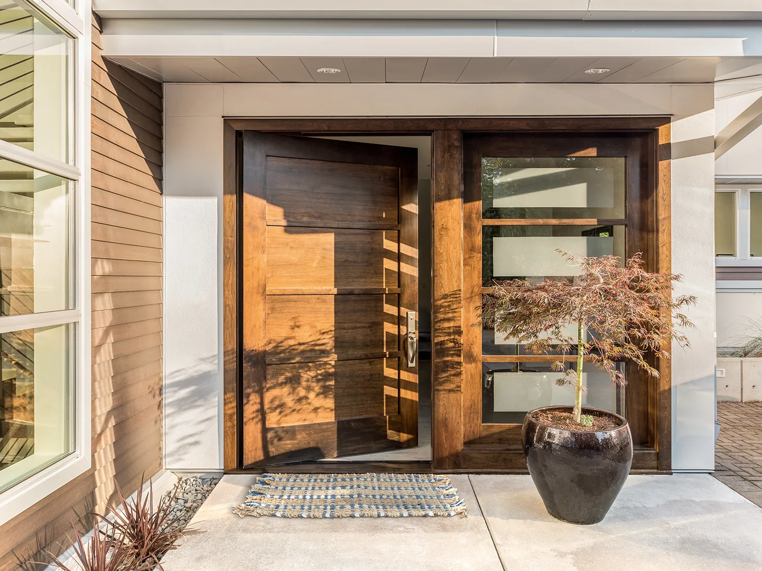 Tapete de entrada - River (natural/azul)