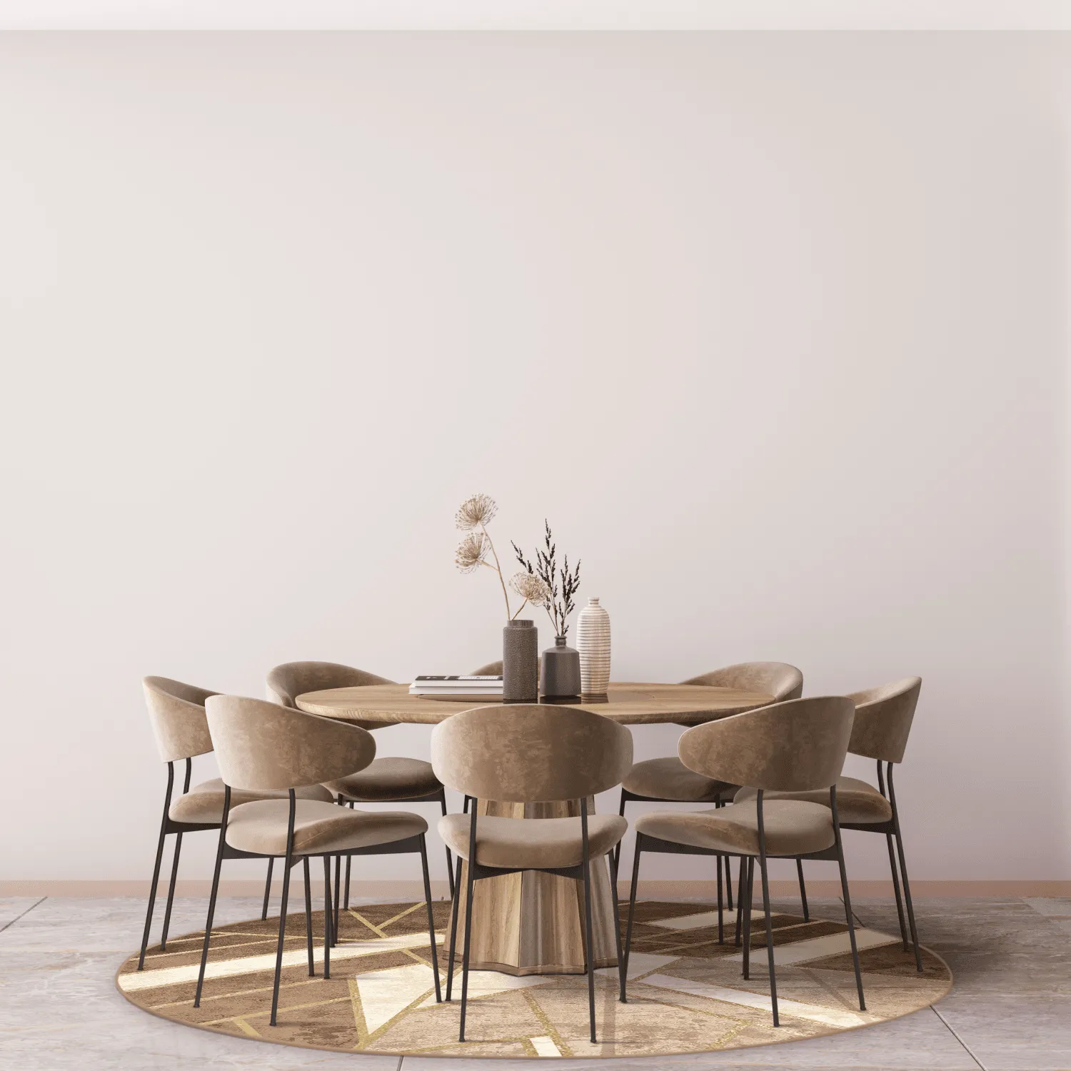 Tapete redondo - Amasra (bege)