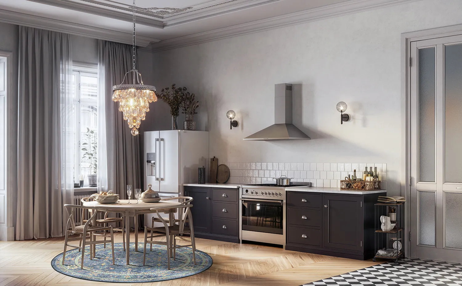 Tapete redondo - Livley (azul escuro)