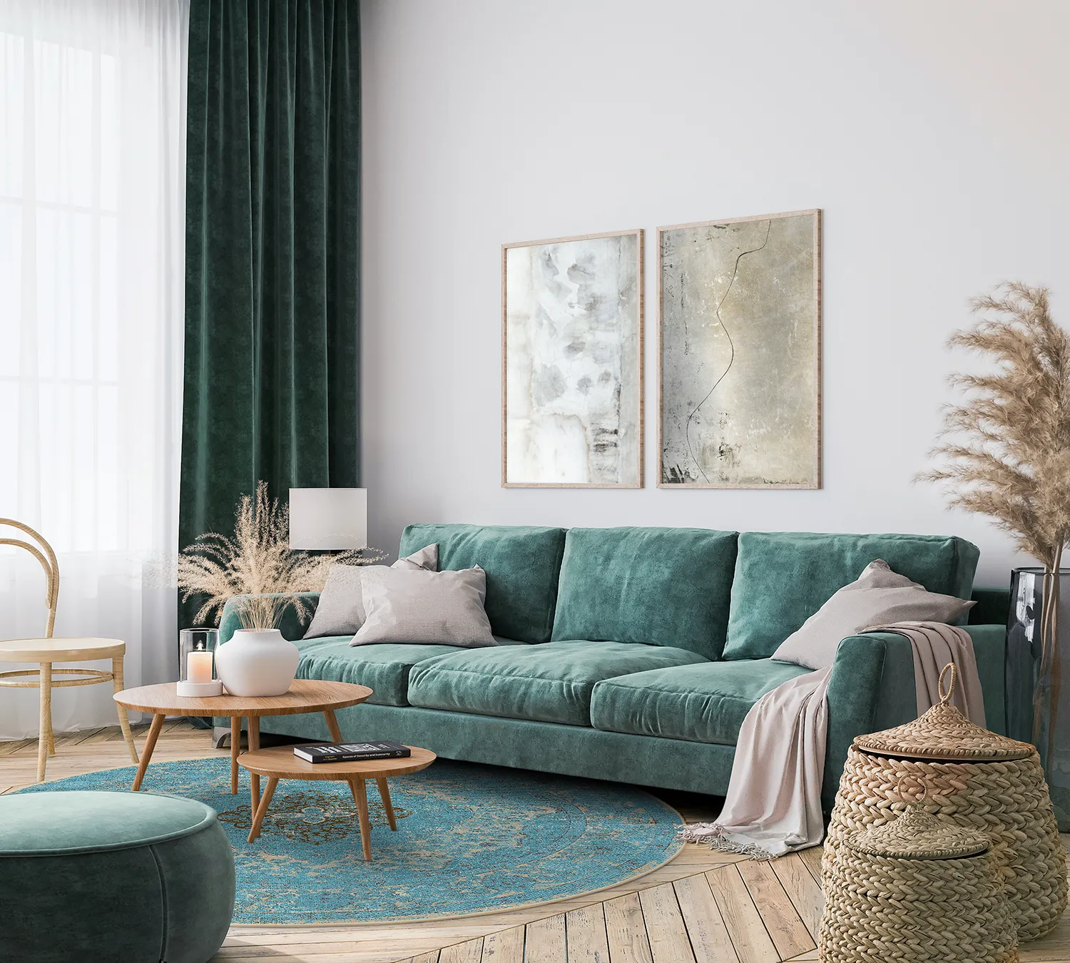 Tapete redondo - Lainey (azul)