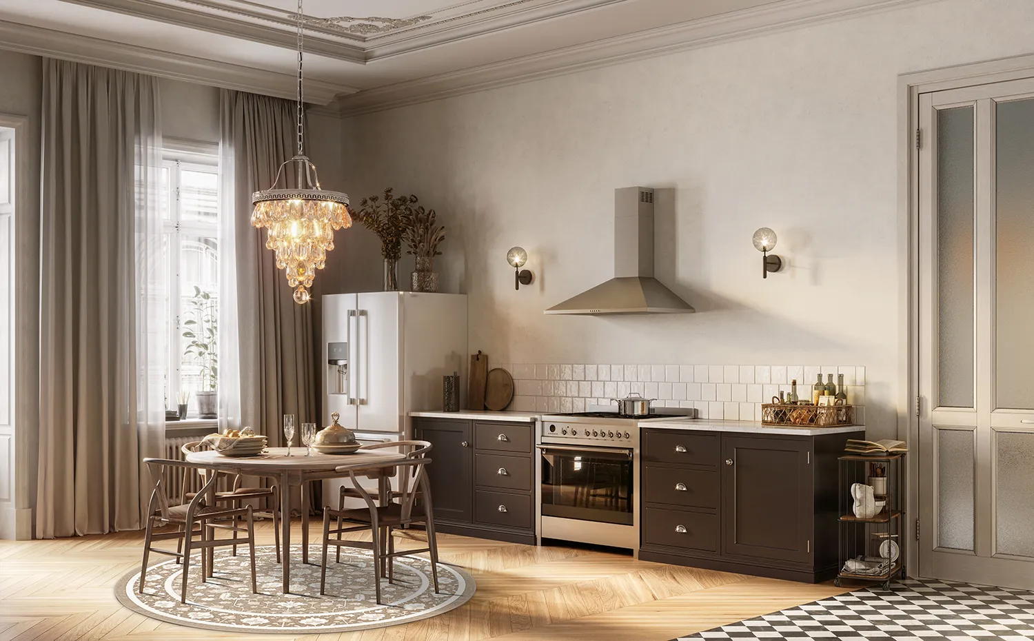 Tapete redondo - Ember (bege/offwhite)