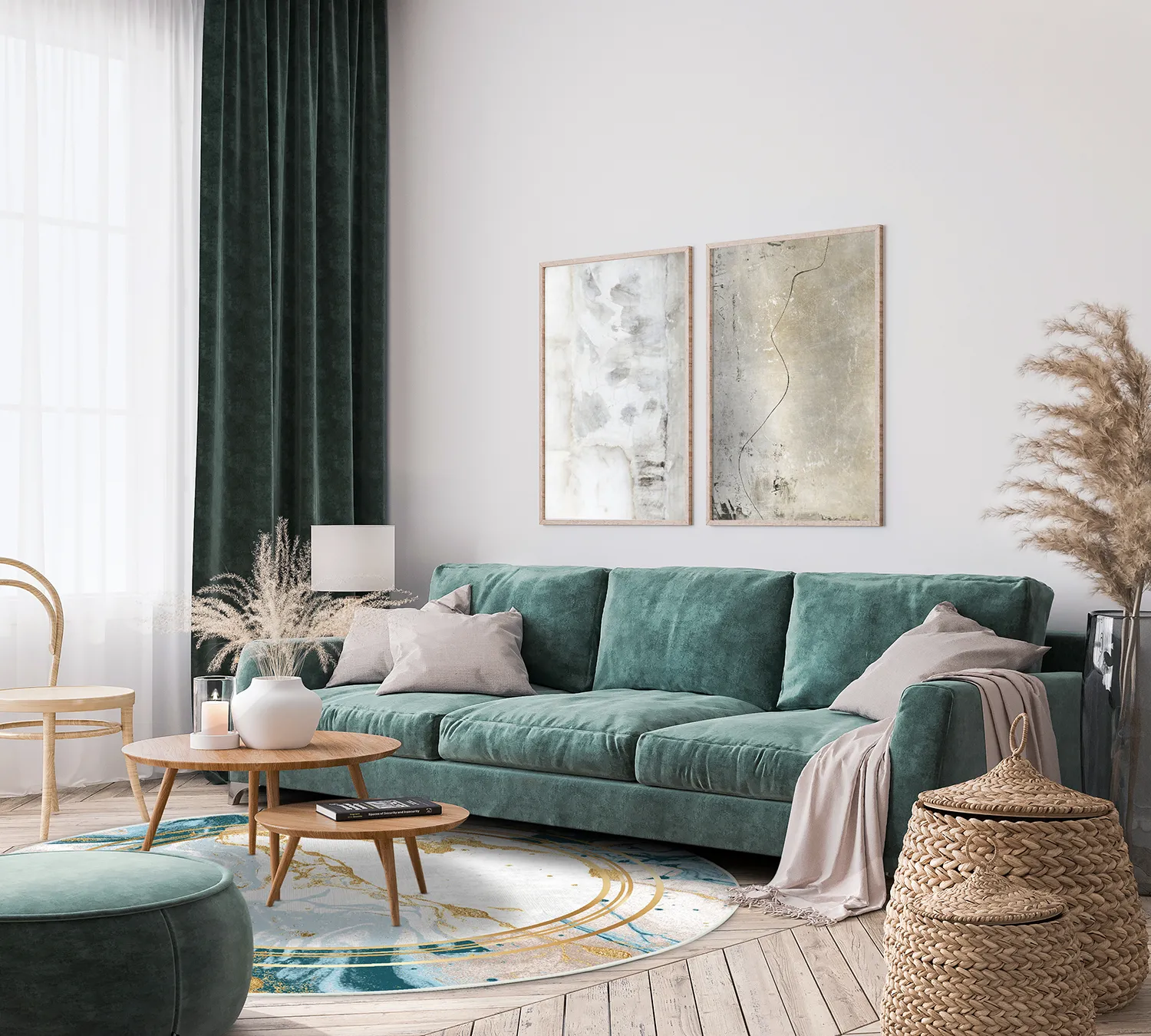 Tapete redondo - Emery (azul)