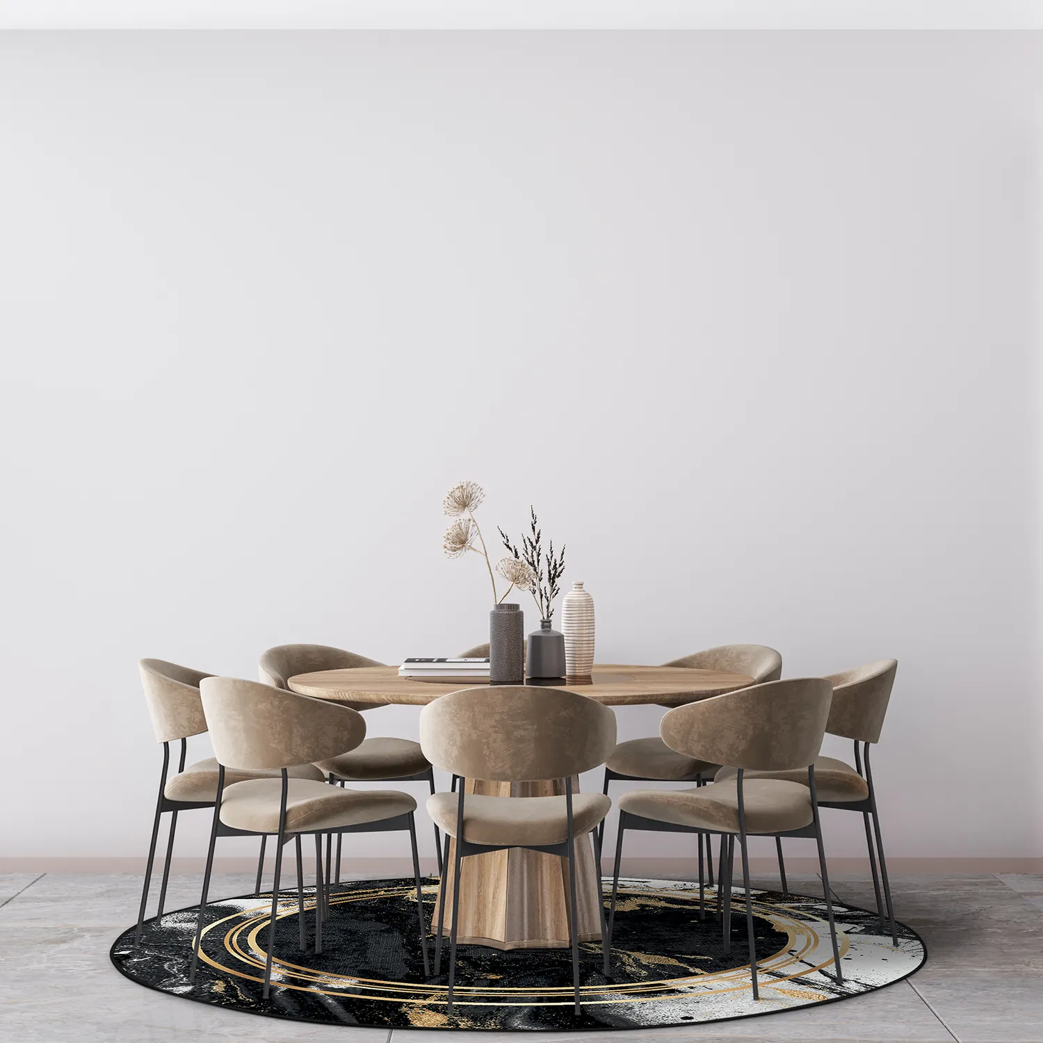 Tapete redondo - Emery (preto)