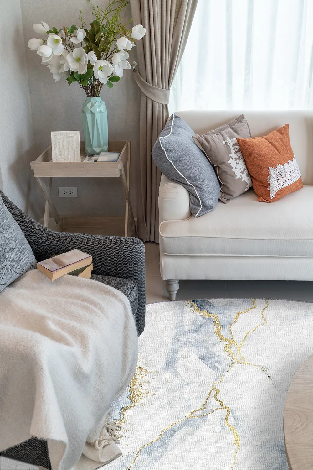 Tapete redondo - Genova (branco)