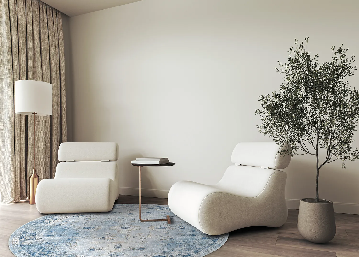 Tapete redondo - Gombalia (azul claro)