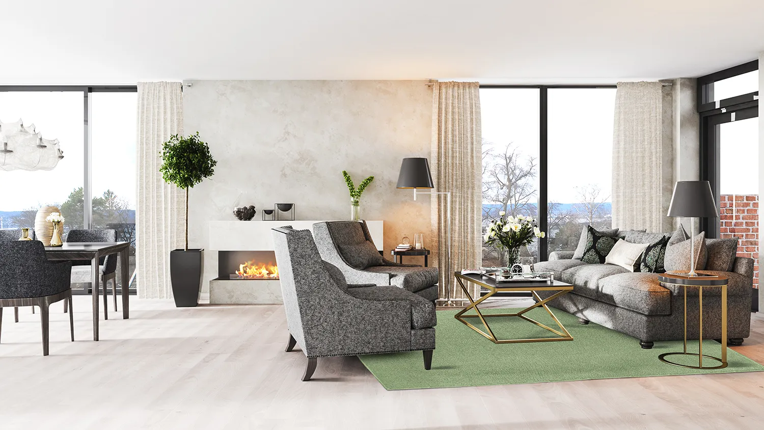 Tapete de lã - Hamilton (Chive)