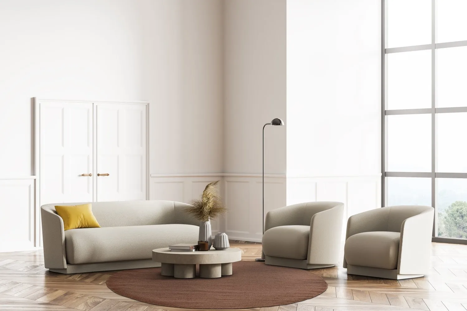 Tapete redondo - Hamilton (Deep Taupe)