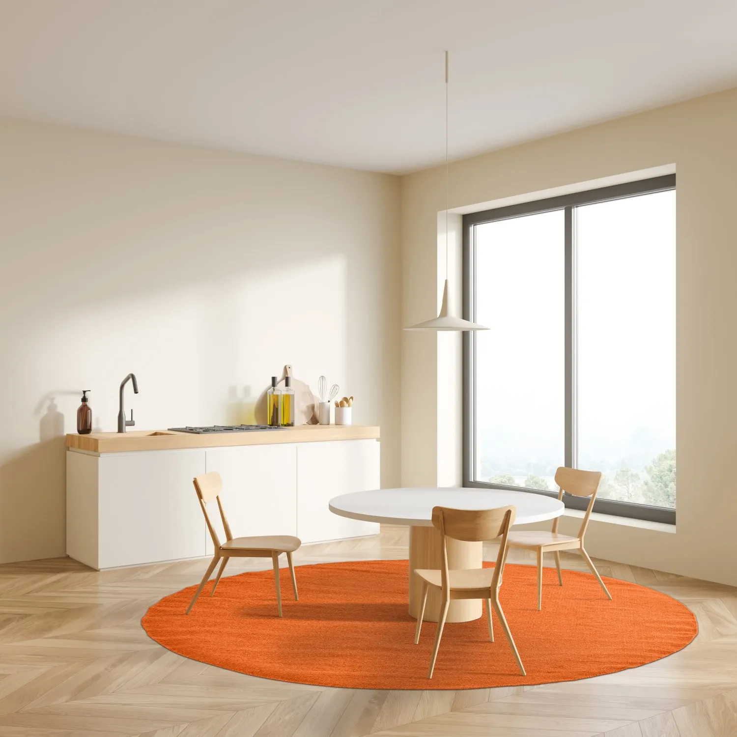 Tapete redondo - Hamilton (Orange Peel)