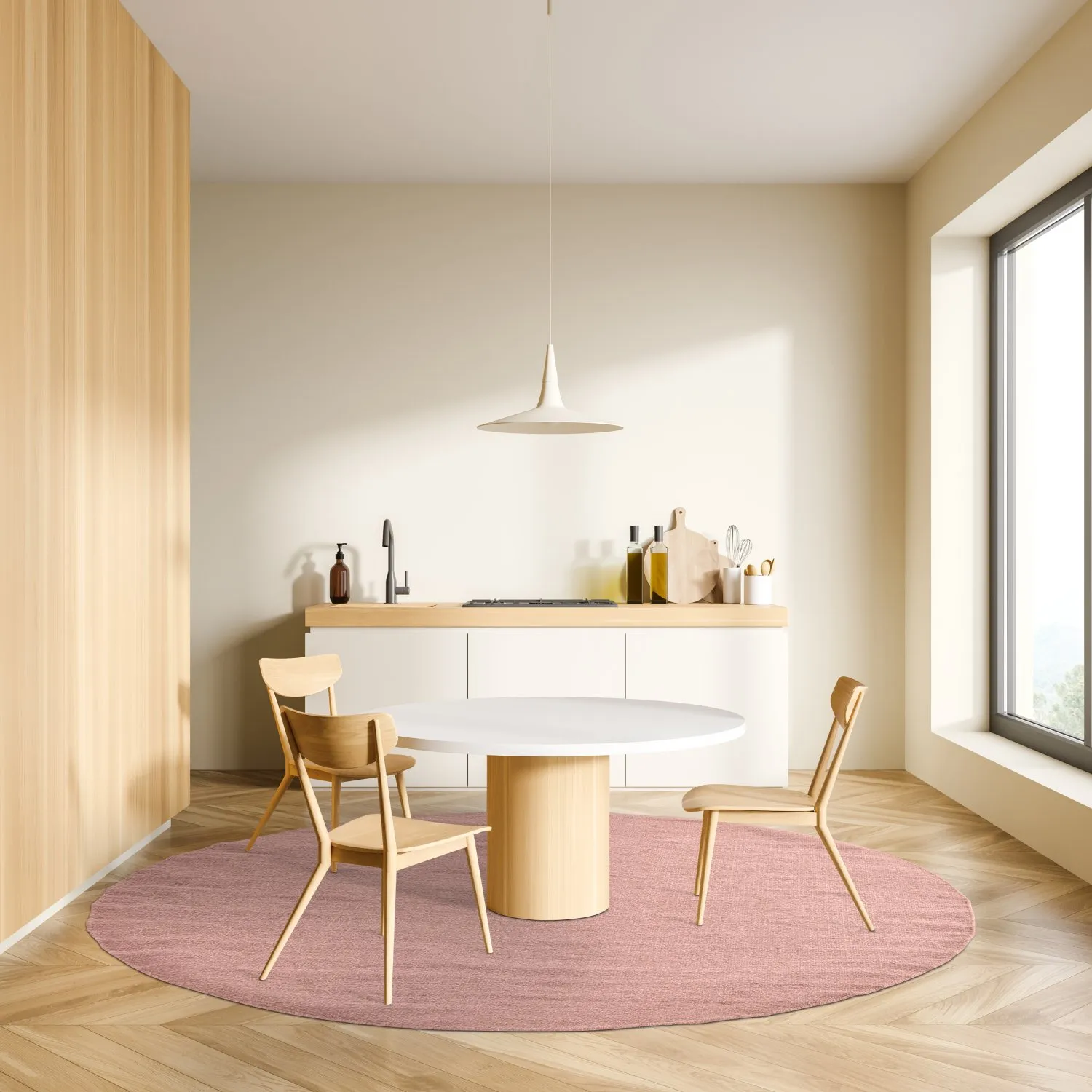 Tapete redondo - Hamilton (Coral Pink)