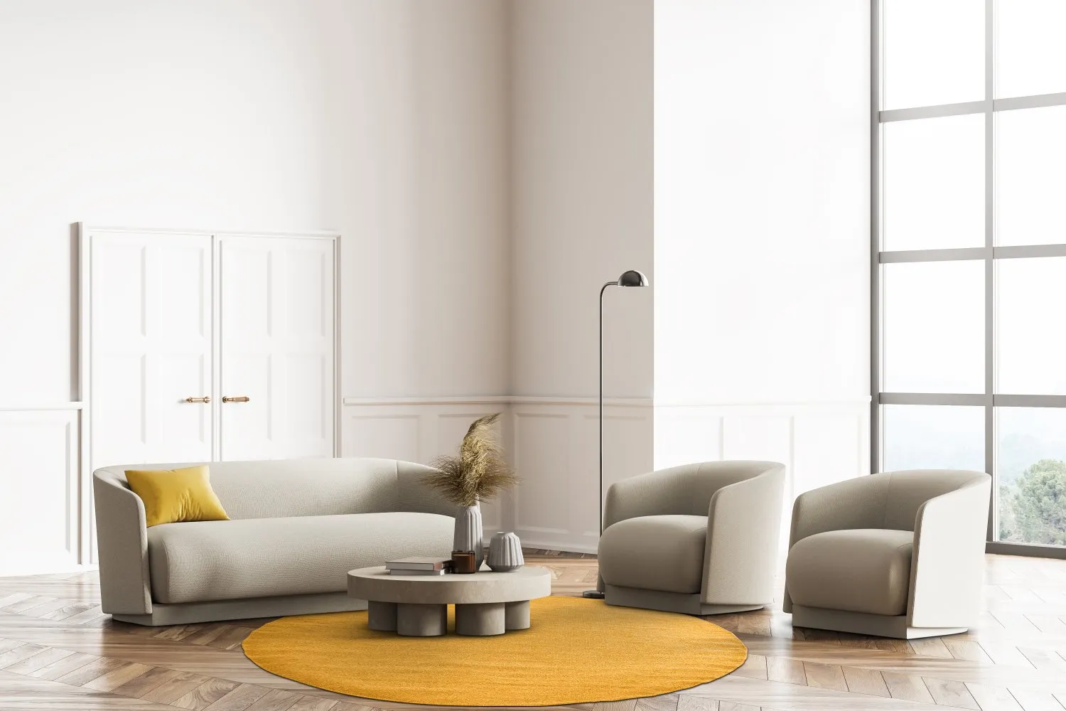 Tapete redondo - Hamilton (Saffron)