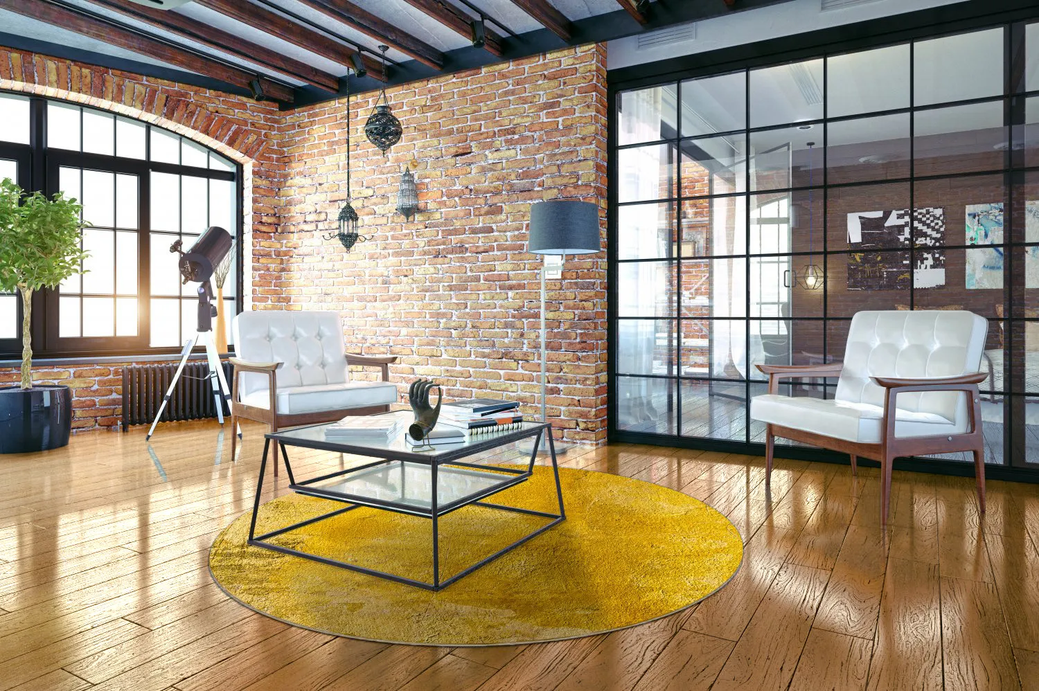 Tapete redondo - Arbus (dourado)