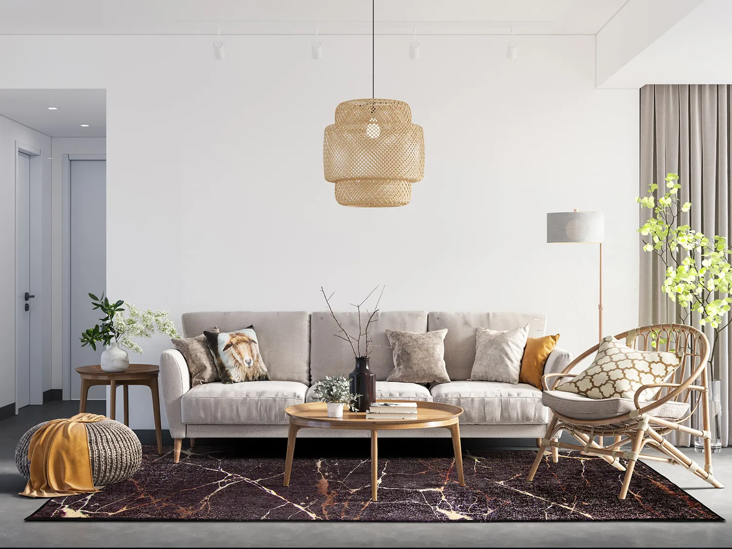 Tapete Wilton - Nara (preto/dourado)