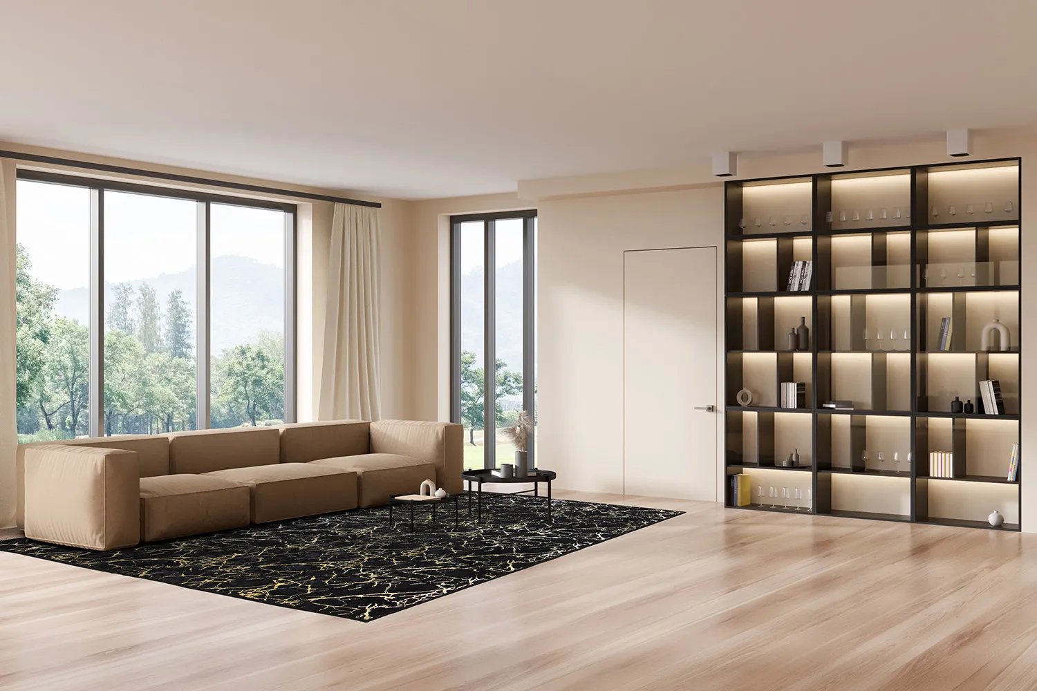 Tapete Wilton - Alden (preto/dourado)