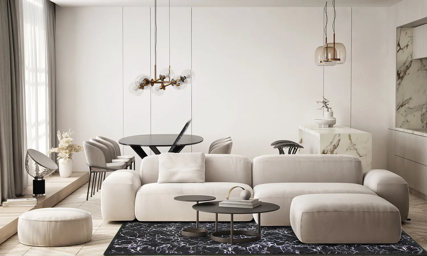 Tapete Wilton - Zaria (preto/prata)