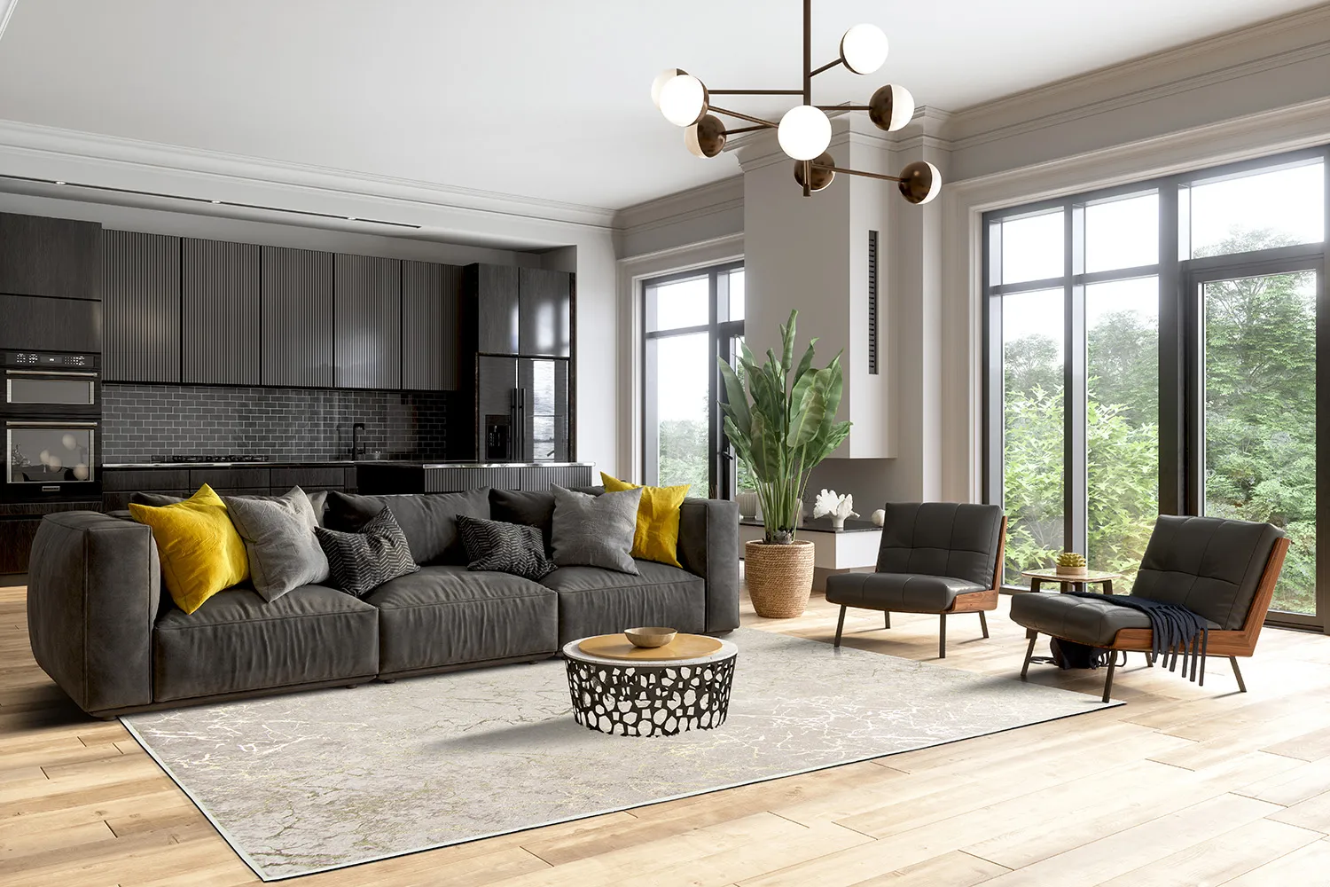 Tapete Wilton - Zaria (marrom claro/dourado)